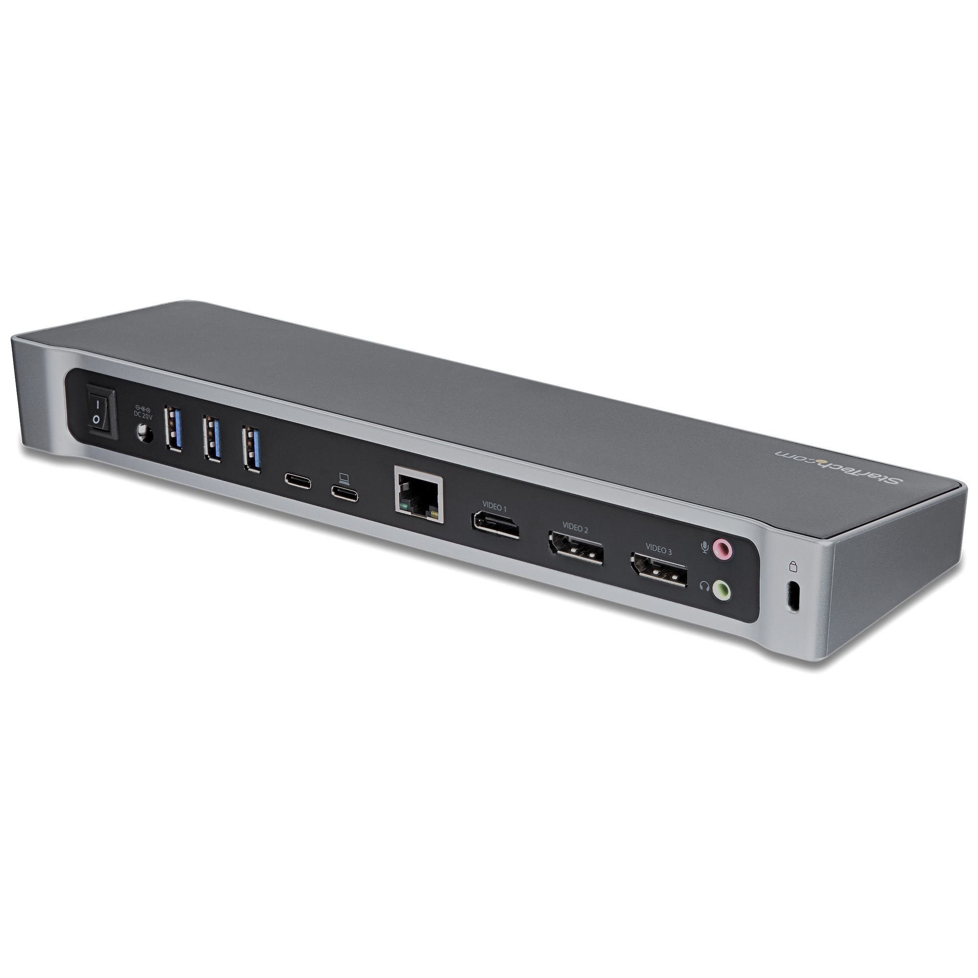 STARTECH.COM USB C Dock - Triple 4K - Mac Windows & Chrome OS - 100W PD - USB C to 2x DP - USB C to HDMI / GbE - 5x USB 3.0
