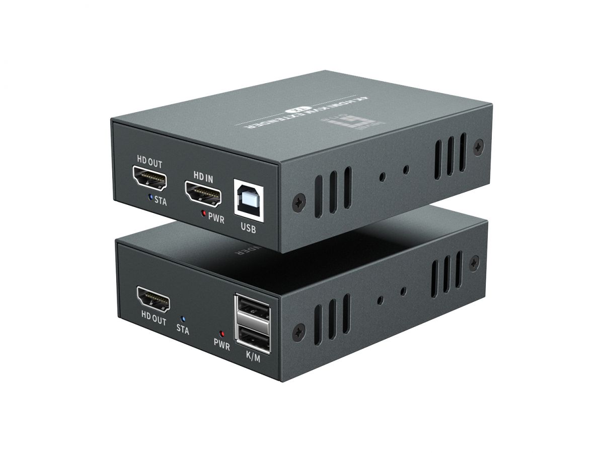 LevelOne HDMI Verlängerungskit Cat5/6 4K/60Hz 100m schwarz