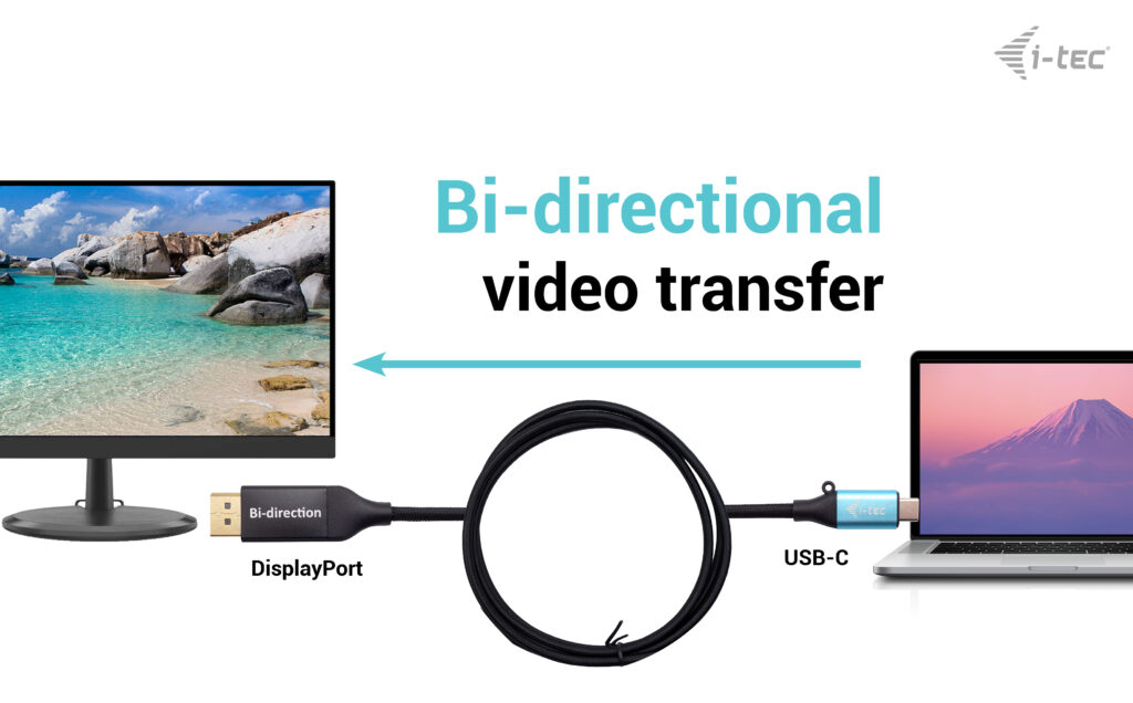 I-TEC USB-C DP CABLE ADAPTER BI-DIRECTIONAL 8K/30HZ 150CM