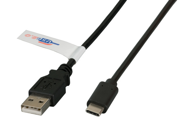 USB2.0 ANSCHLUSSKABEL A-C ST.- ST. 1.0M SCHWARZ PREMIUM