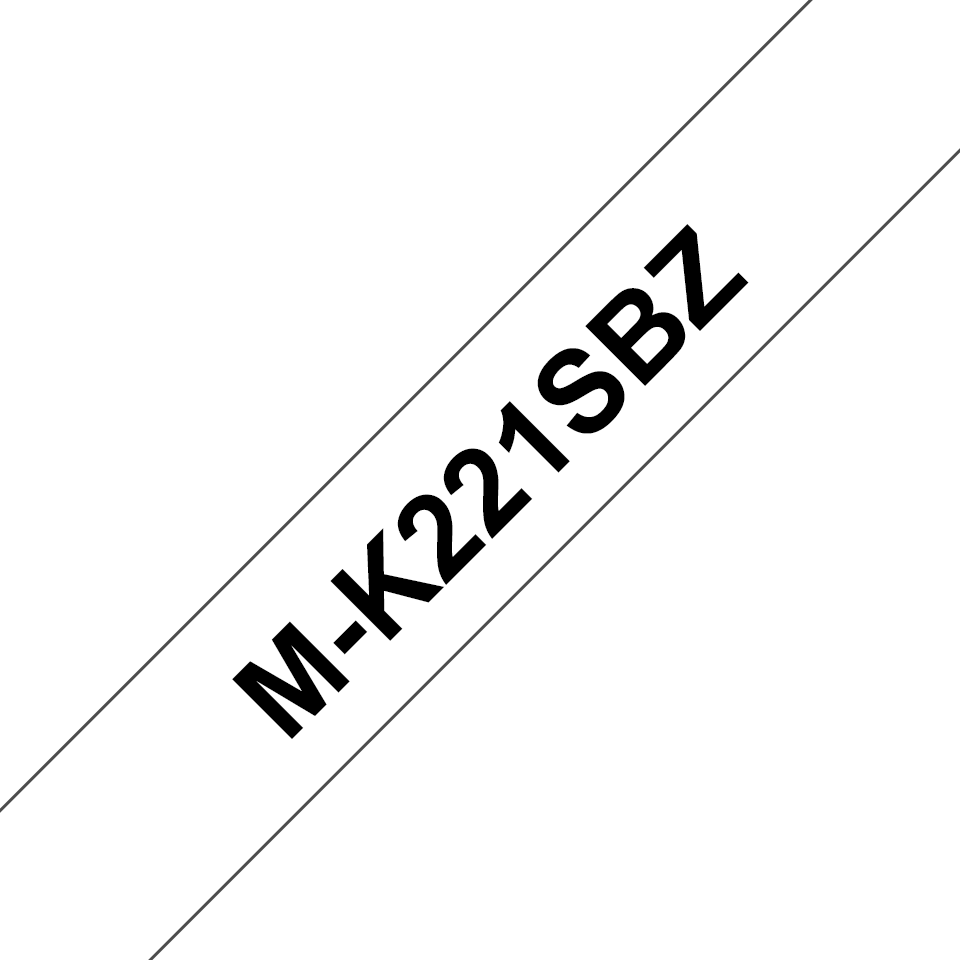 MK-221SBZ PLASTIC LABELLINGTAPE 9MM 4M BLACK ON WHITE NON-LAMIN