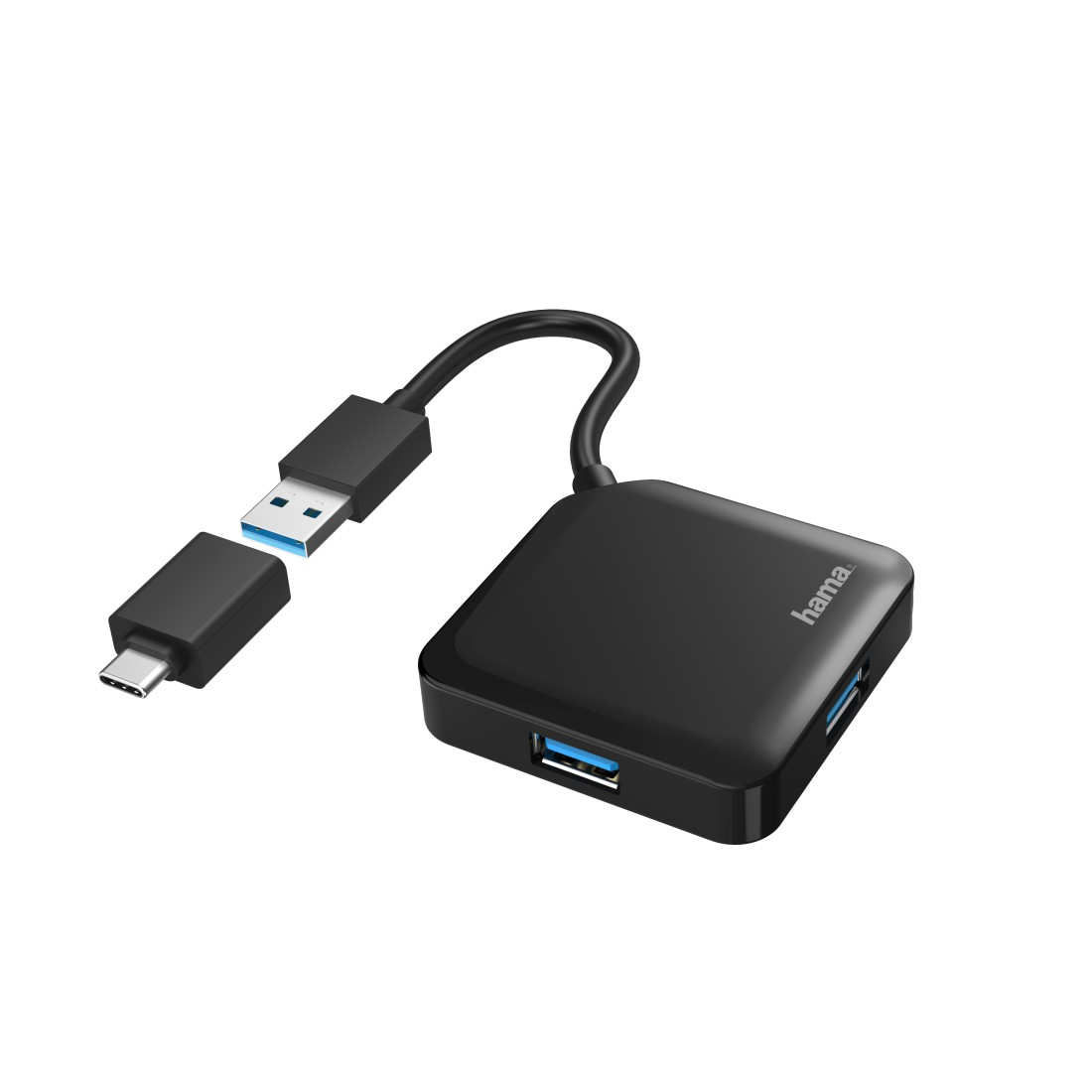 hama USB-Hub 4-fach schwarz