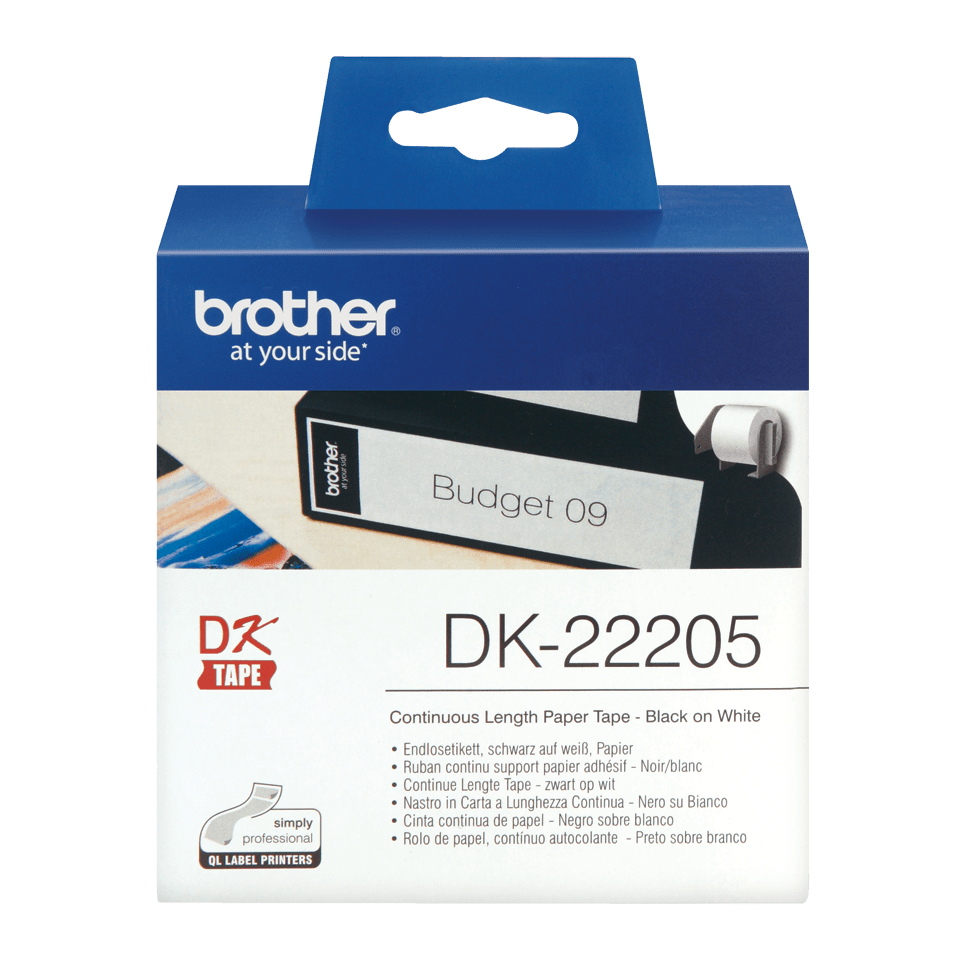 DK CONTINUOUS LABELS WHITE F/ QL-500/550 PAPER 30.48M 62MM