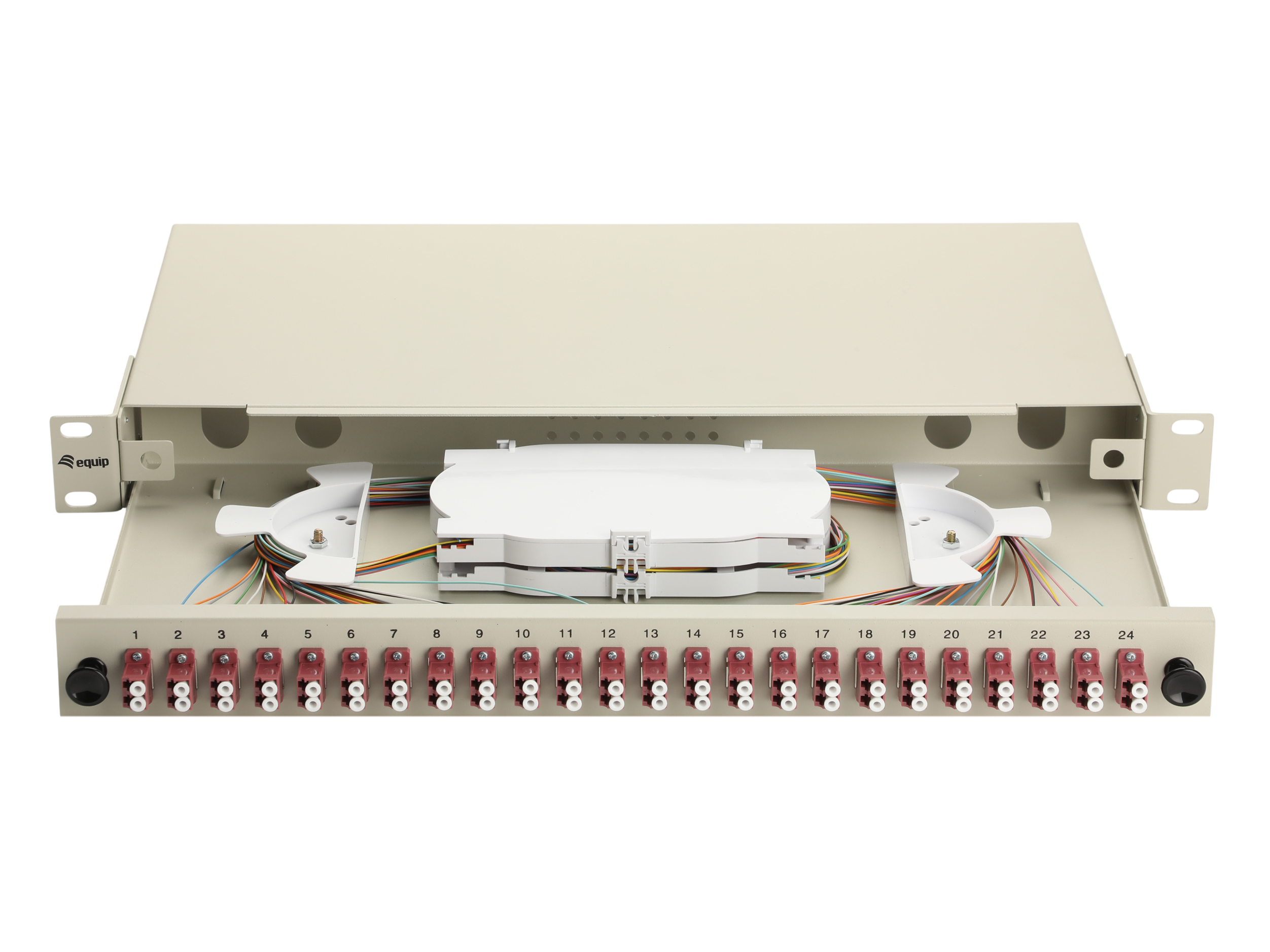 Equip LWL-Spleißkasten 24-Port LC-Duplex OM4 1U komplett gr
