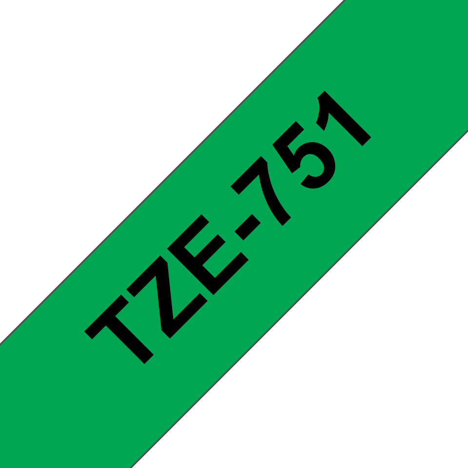 TZE-751 LAMINATED TAPE 24MM 8M BLACK ON GREEN