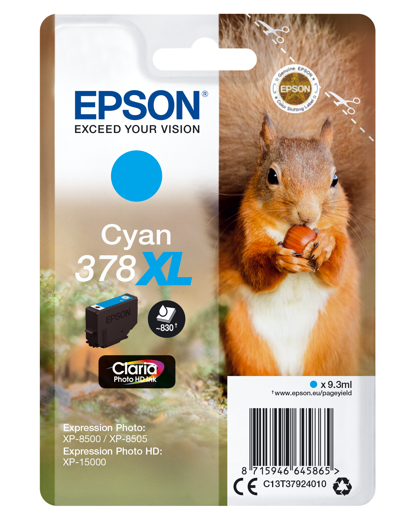 EPSON 378XL/T37924 (Eichhörnchen) cyan Druckerpatrone