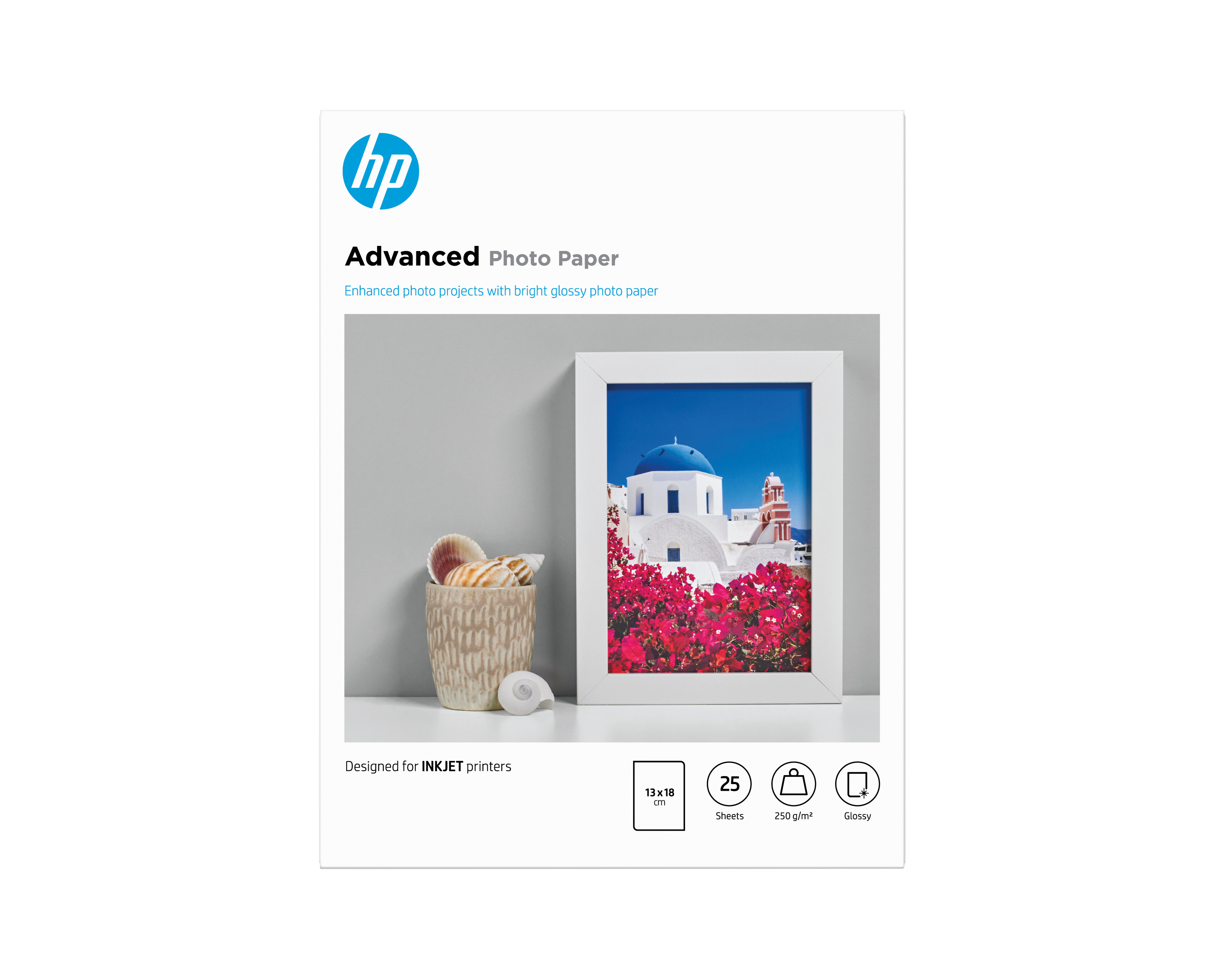 HP original Advanced glossy photo paper Ink cartridge Q8696A 250g/m2 130x180mm 25 sheets 1-pack borderless