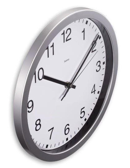 hama Wanduhr Mallorca weiß silber Kunststoff, Ø 30,0 cm