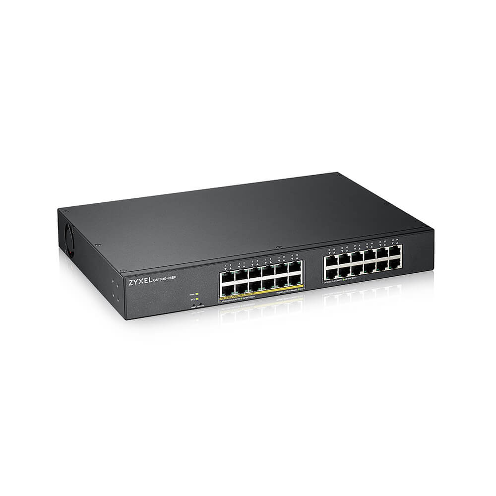 ZYXEL GS1900-24EP 24-port GbE L2 12 Port PoE Smart Switch rackmount 130 Watt