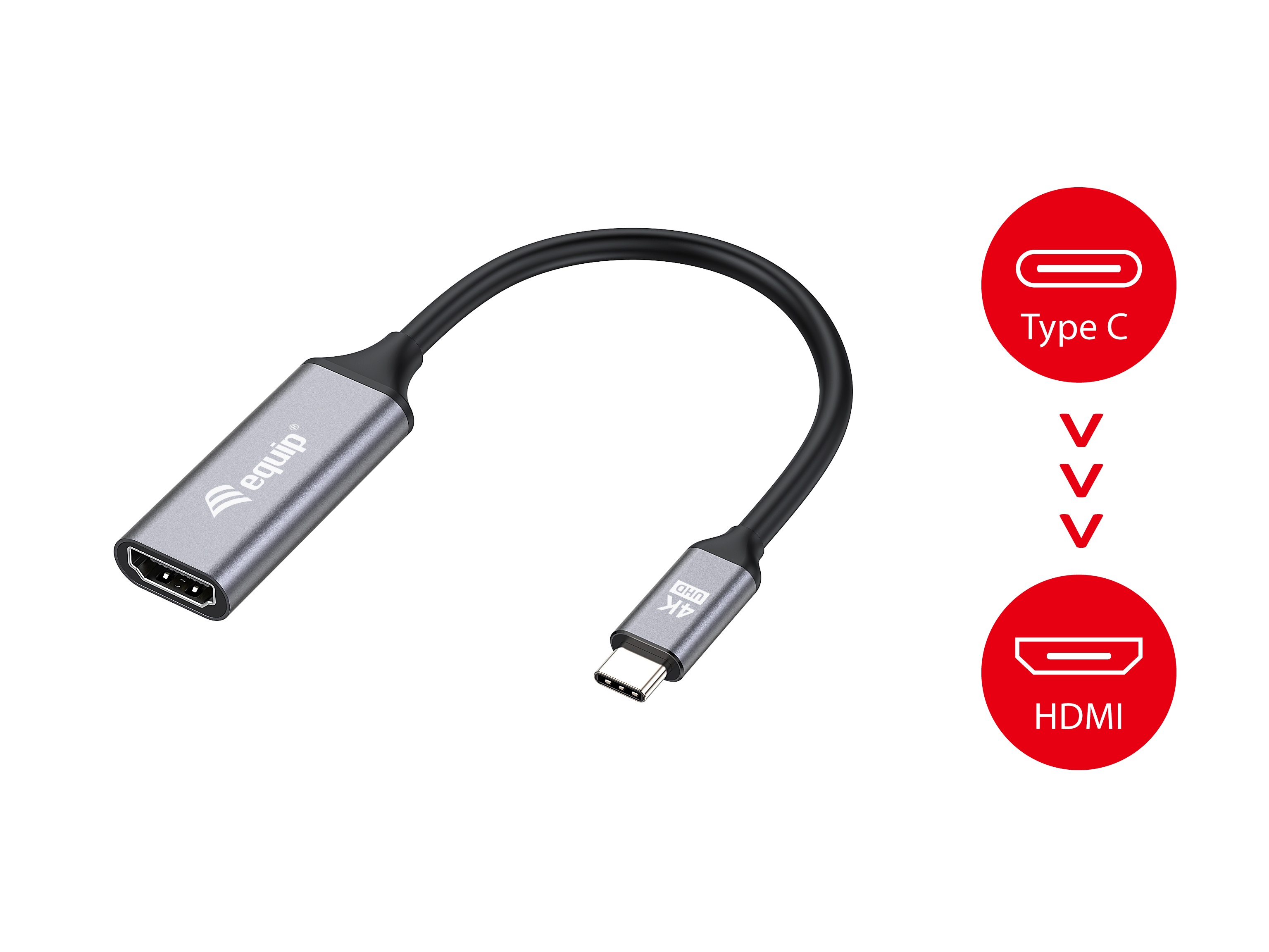 Equip Adapter USB-C->HDMI2.0 St/Bu 4K/ 60Hz 0.15m PVC
