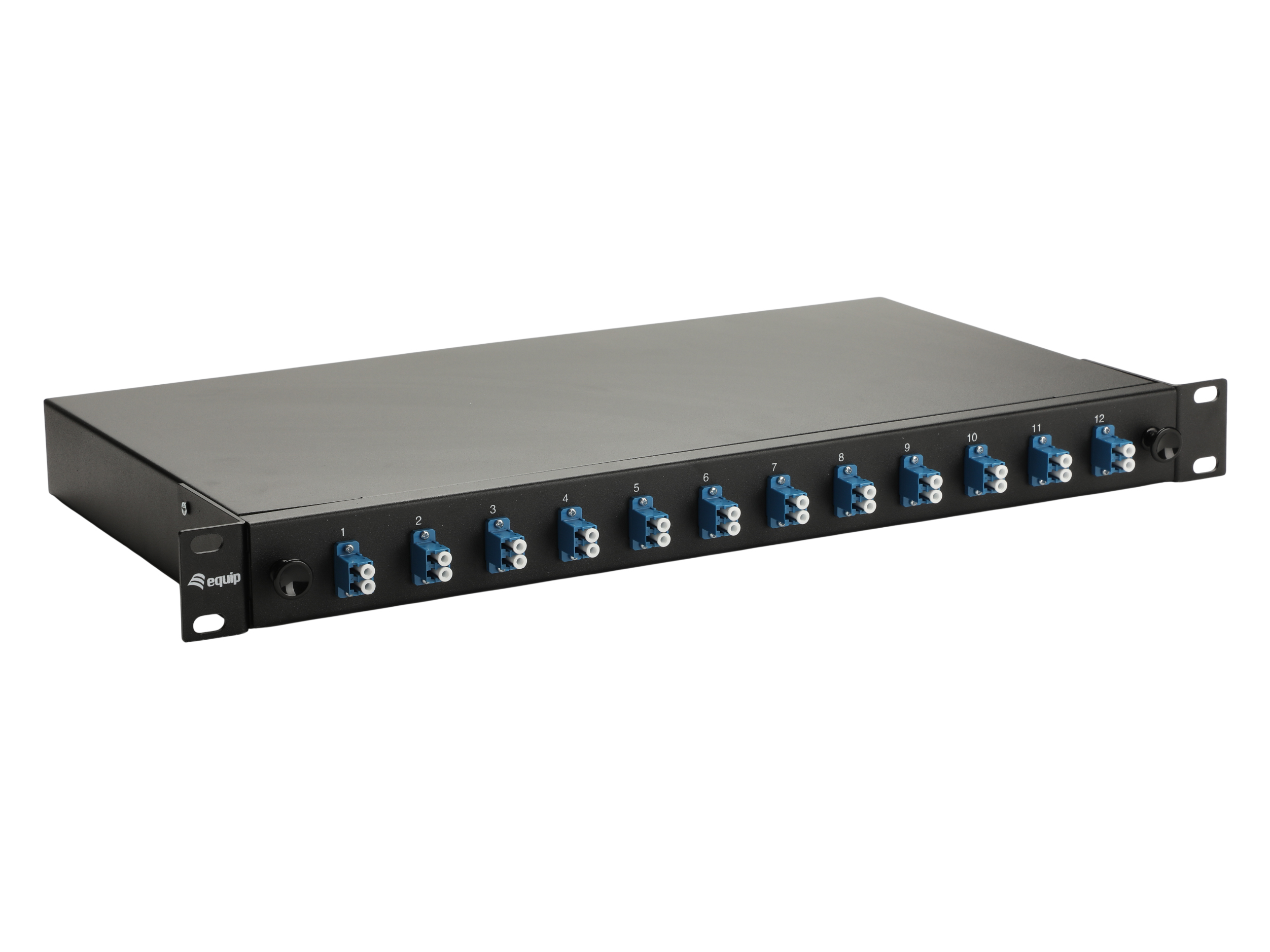 Equip LWL-Spleißkasten 12-Port LC-Duplex OS2 1U komplett sw