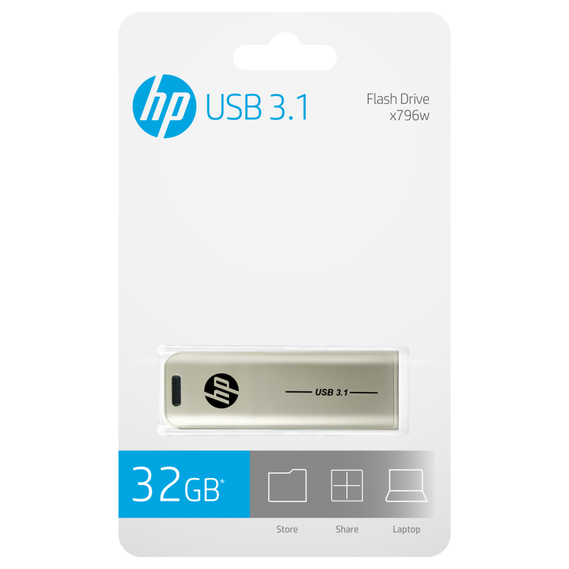USB-Stick 32GB HP x796w 3.1 Flash Drive (silver) retail