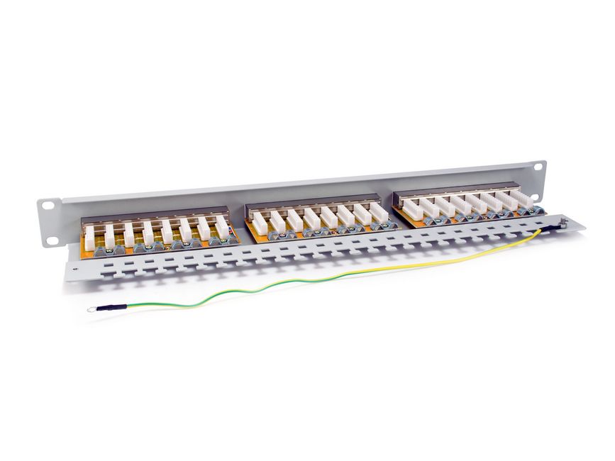 Equip 19 Patchpanel 24xRJ45 Cat6 FTP 1U 250MHz RAL7035