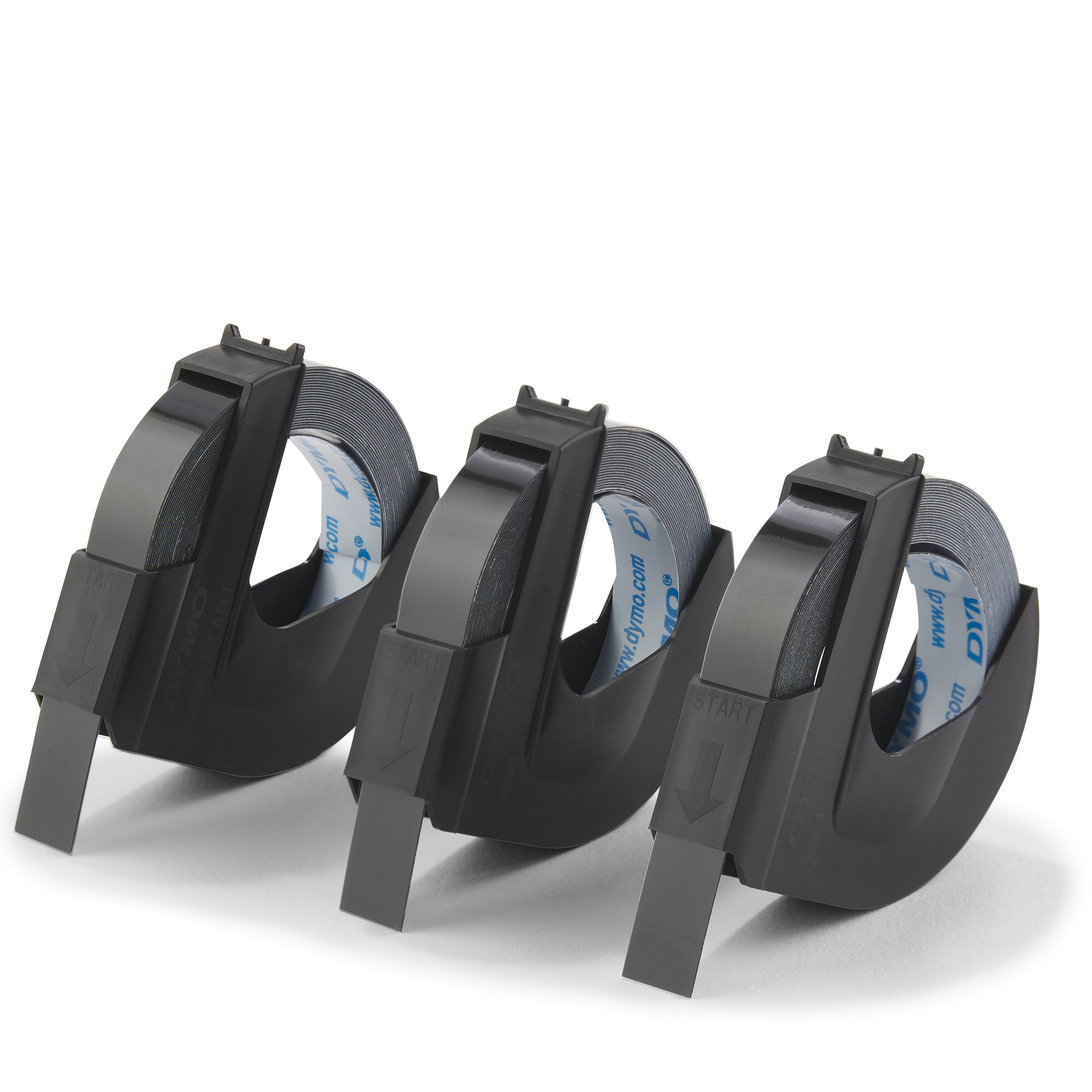 DYMO Prägebänder 3D S0847730, 9 mm, weiß auf schwarz, 3 St.
