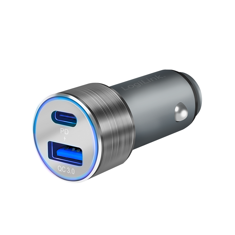 Logilink USB Kfz Ladeadapter 2Port 1xUSB-C PD,1xUSB-A QC,36W