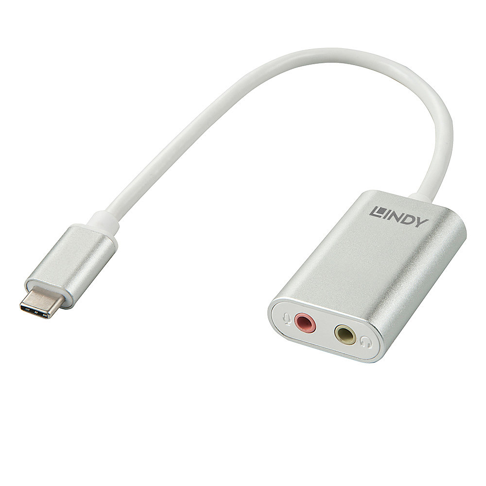 LINDY Konverter USB Typ C auf 3.5mm Audio und Mikrofon