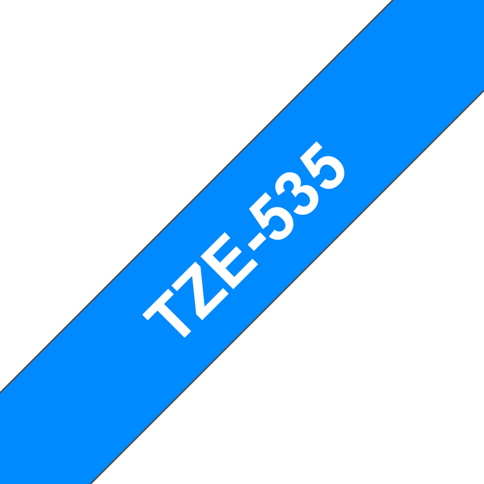 TZE-535 TAPE 12 MM - LAMINATED 8M WHITE ON BLUE