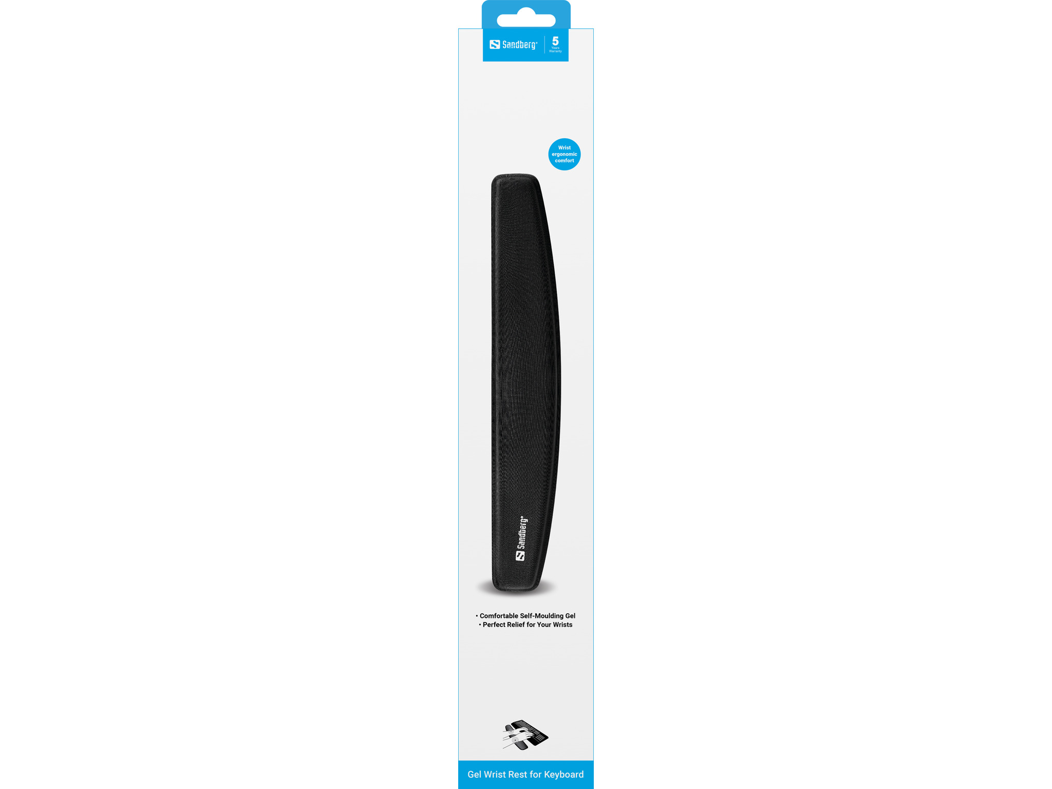 SANDBERG Gel wrist rest for keyboard Silikon Schwarz