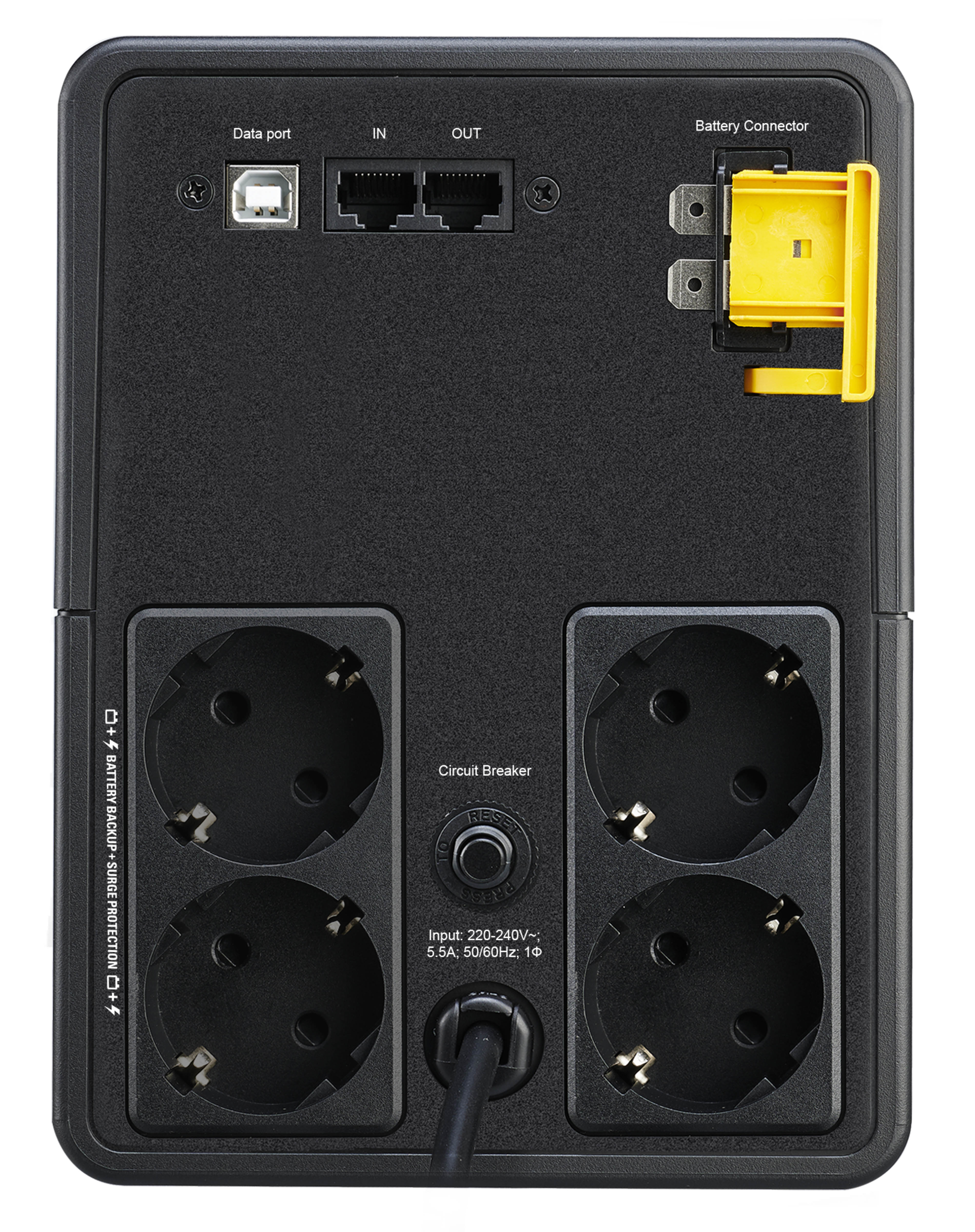 APC Back-UPS BX Series BX1200MI-GR UPS AC 230V 650Watt 1200VA 9Ah output connectors 4