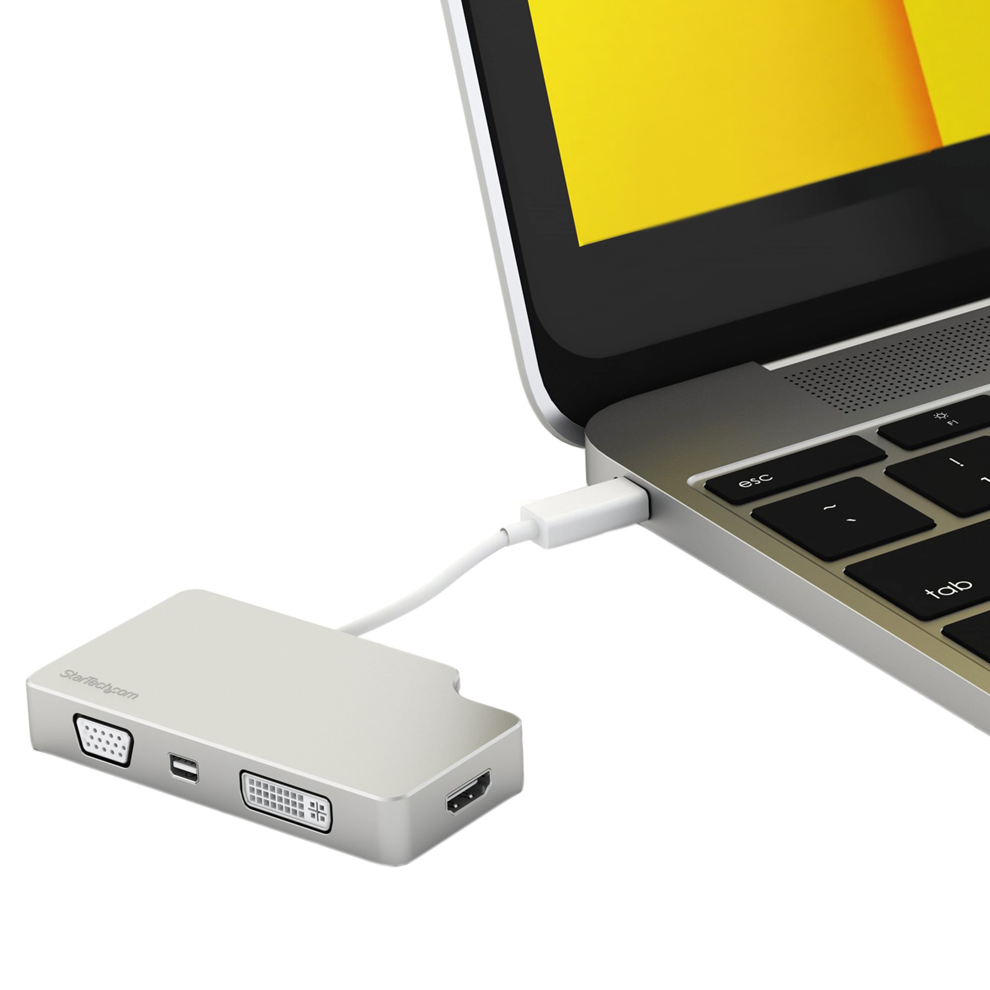 STARTECH.COM Aluminium Reise A/V Adapter 4-in-1 USB-C auf VGA, DVI, HDMI oder mDP - USB Type-C Adapter - 4K