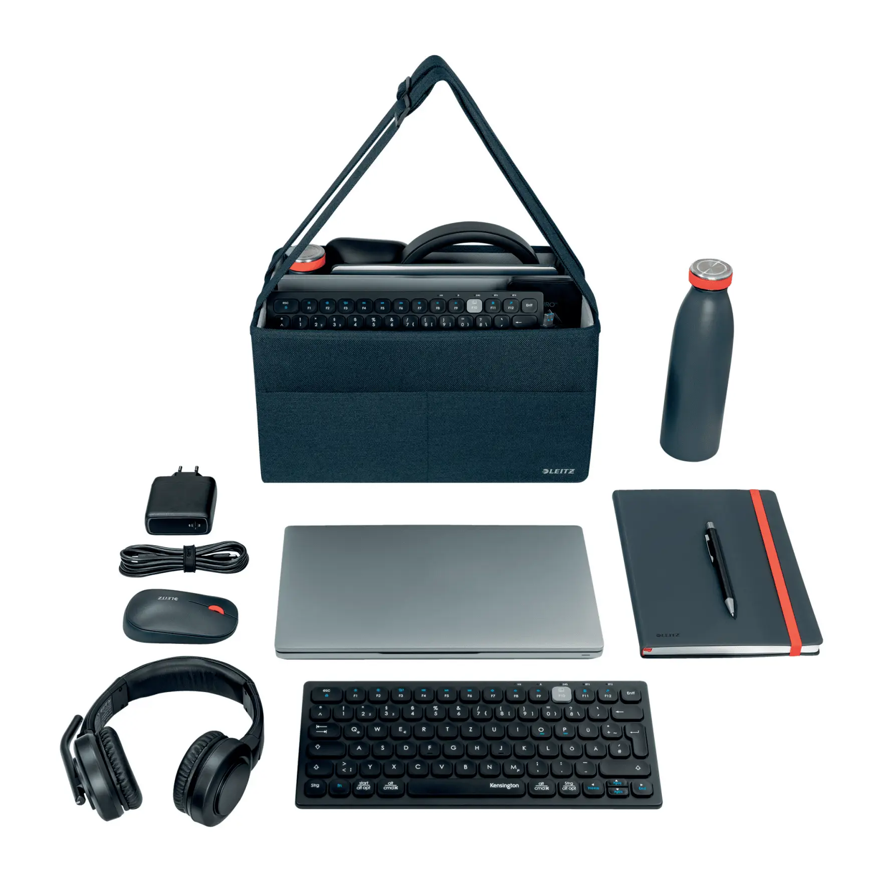 LEITZ Desk Sharing Tasche kompakt 65760089 Stoff samtgrau