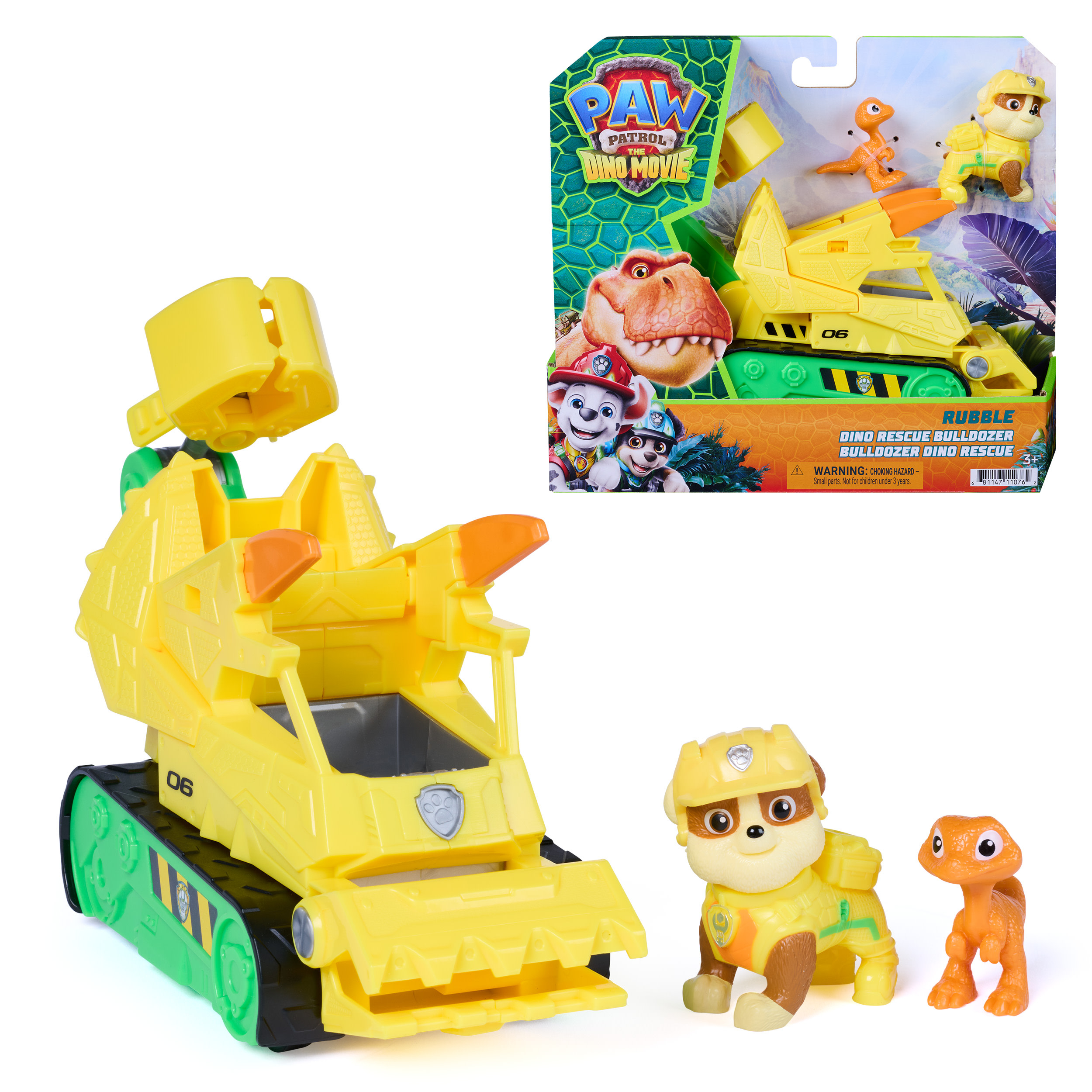 Paw Patrol: Der Dino Film - Rubbles Dino-Rettungs-Bulldozer, Spielfahrzeug