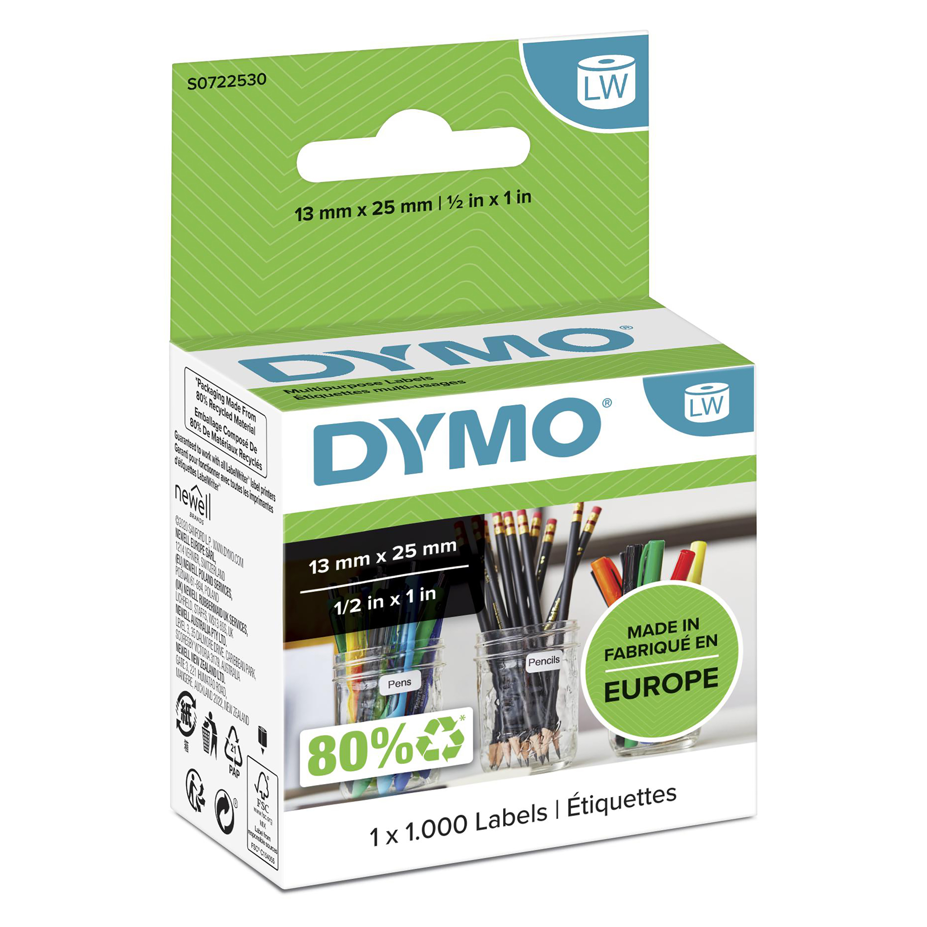 DYMO LW-Vielzwecketiketten 13x 25mm 1000St/Rolle