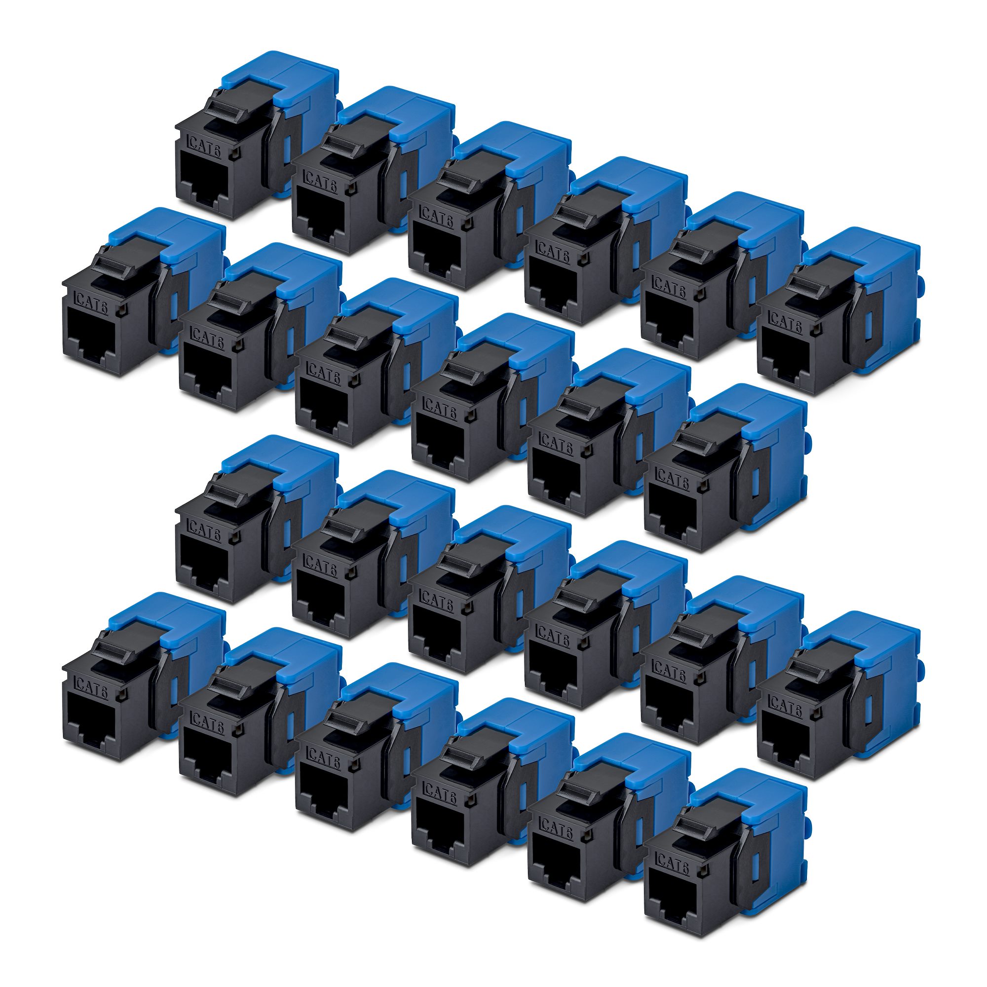 CAT6 KEYSTONE JACK 24-PACK 24-PACK180-DEGREE TOOLLESS BLACK