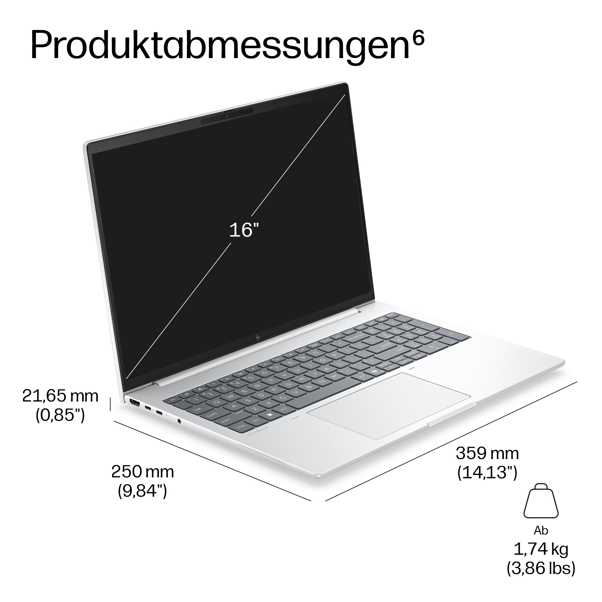 HP EliteBook 8 G2a AMD Ryzen AI 7 450 40,64cm 16Zoll WUXGA 32GB 1TB/SSD LTE 5G W11P 3J Gar (DE)