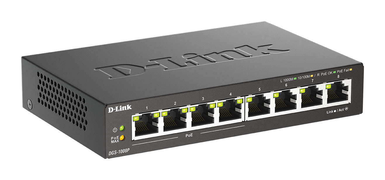 8-PORT 10/100/1000 LAYER2 POE SWITCH 802.3AF