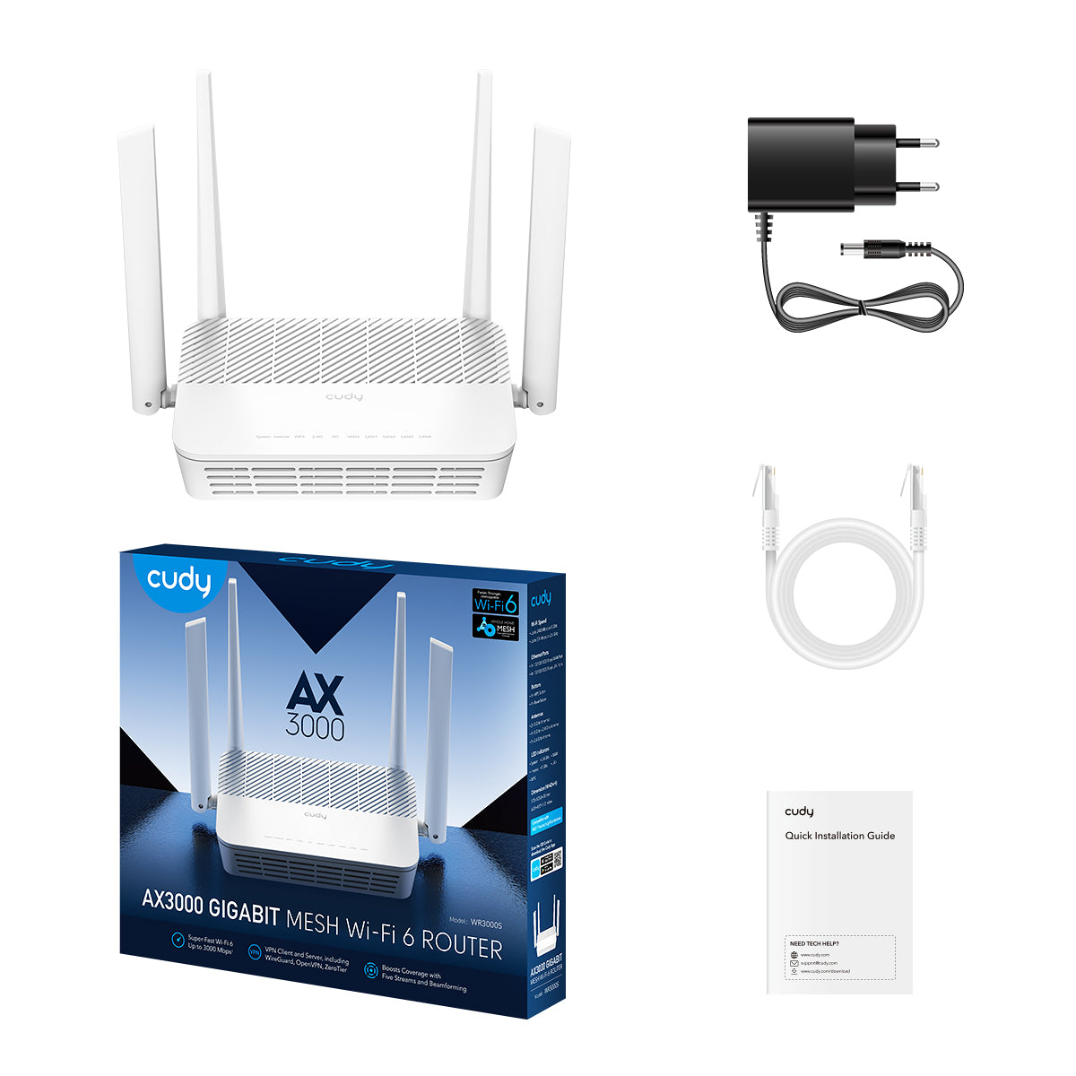 Cudy WR3000S Gigabit Wi-Fi 6 Mesh Router