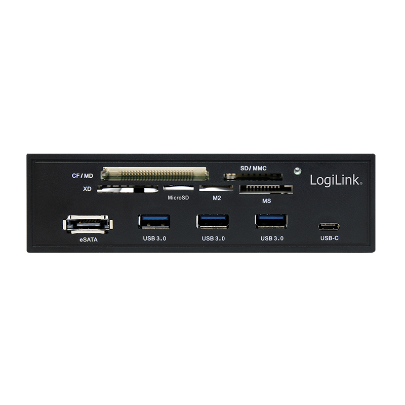 Logilink USB HUB 3.0 mit 6-fach Kartenleser schwarz