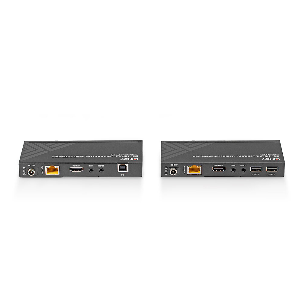 LINDY 150m Cat.6 HDBaseT KVM Extender, HDMI 4K60, USB 2.0&IR