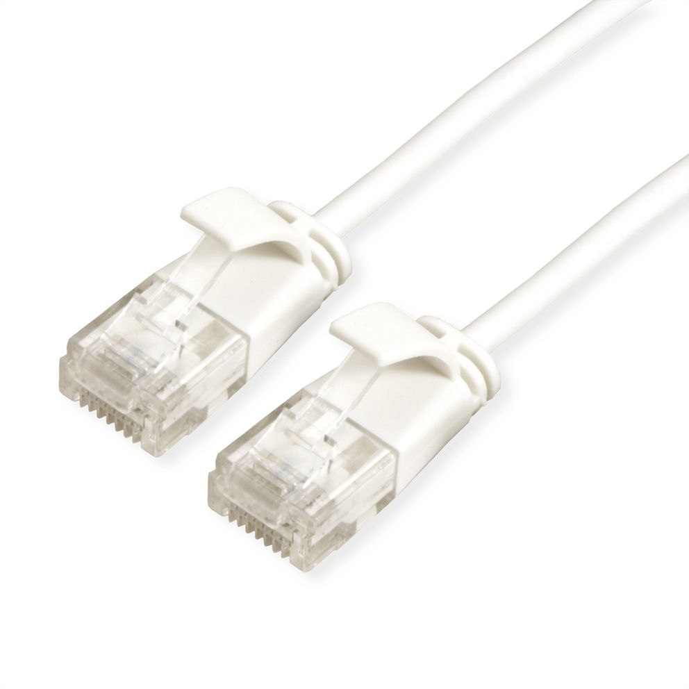 ROLINE GREEN UTP Patchkabel Kat.6A Class EA LSOH slim weiss 1m