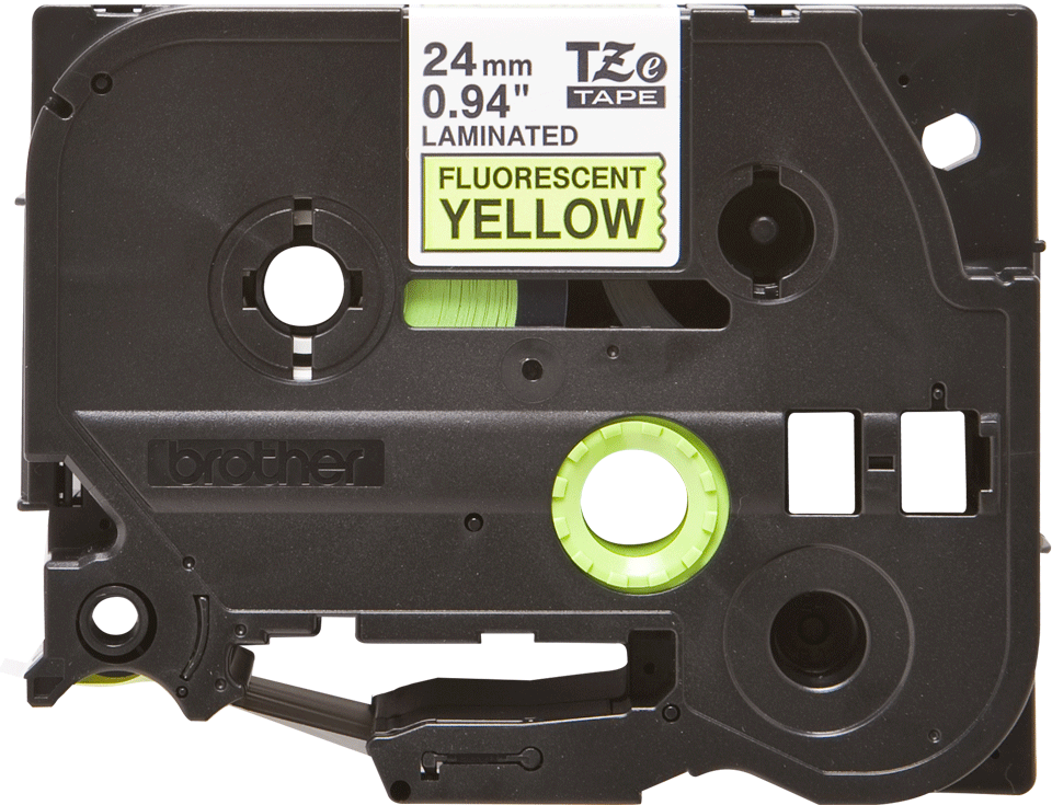 TZE-C51 LAMINATED TAPE 24MM 5M BLACK ON SIGNAL YELLOW