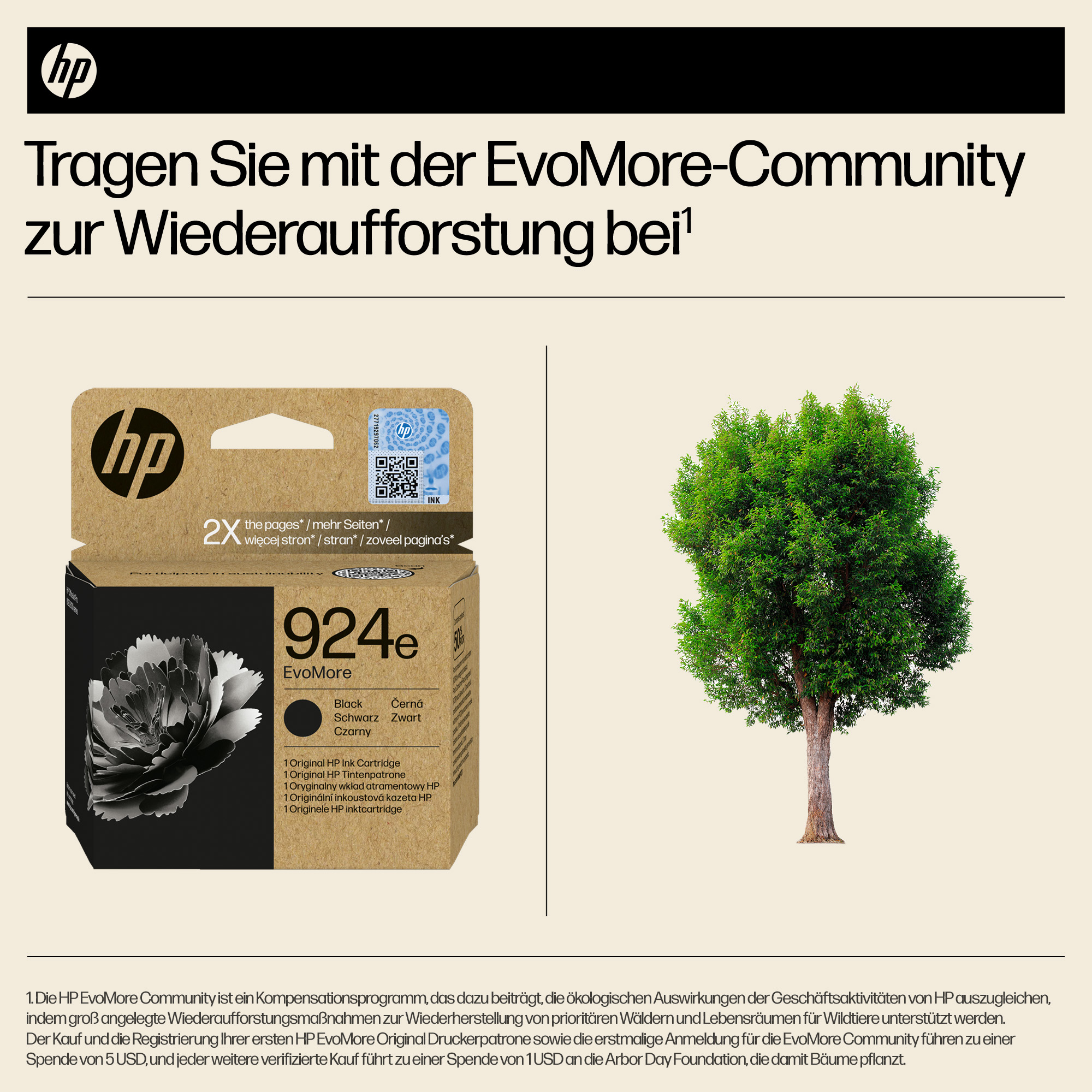 HP 924e Schwarz Tintenpatrone EvoMore