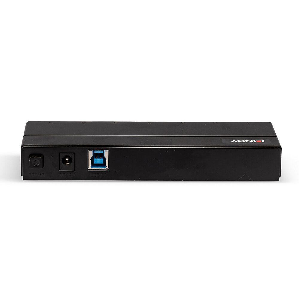 LINDY USB 3.1 Hub 7 Port mit Ladefunktion. Unterstuetzt Battery Charging Standard 1.2 bis max. 1,5A Ampere pro Port