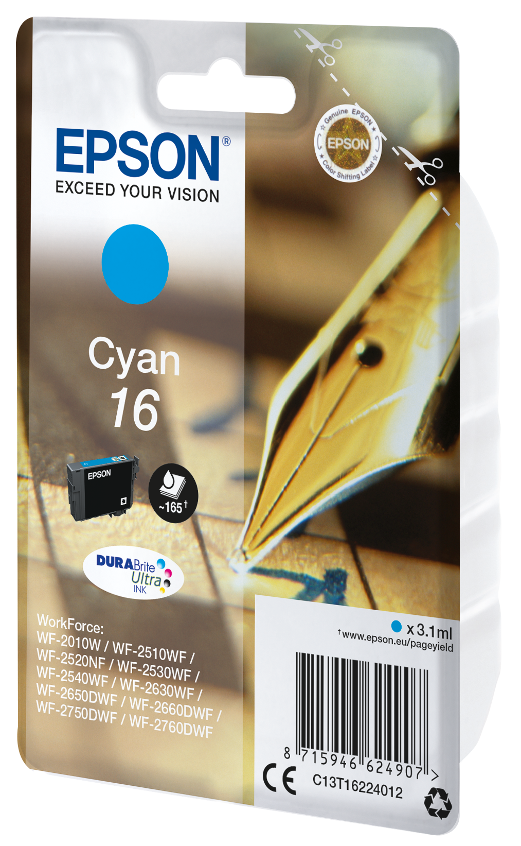 EPSON 16 / T1622 (Füller) cyan Druckerpatrone