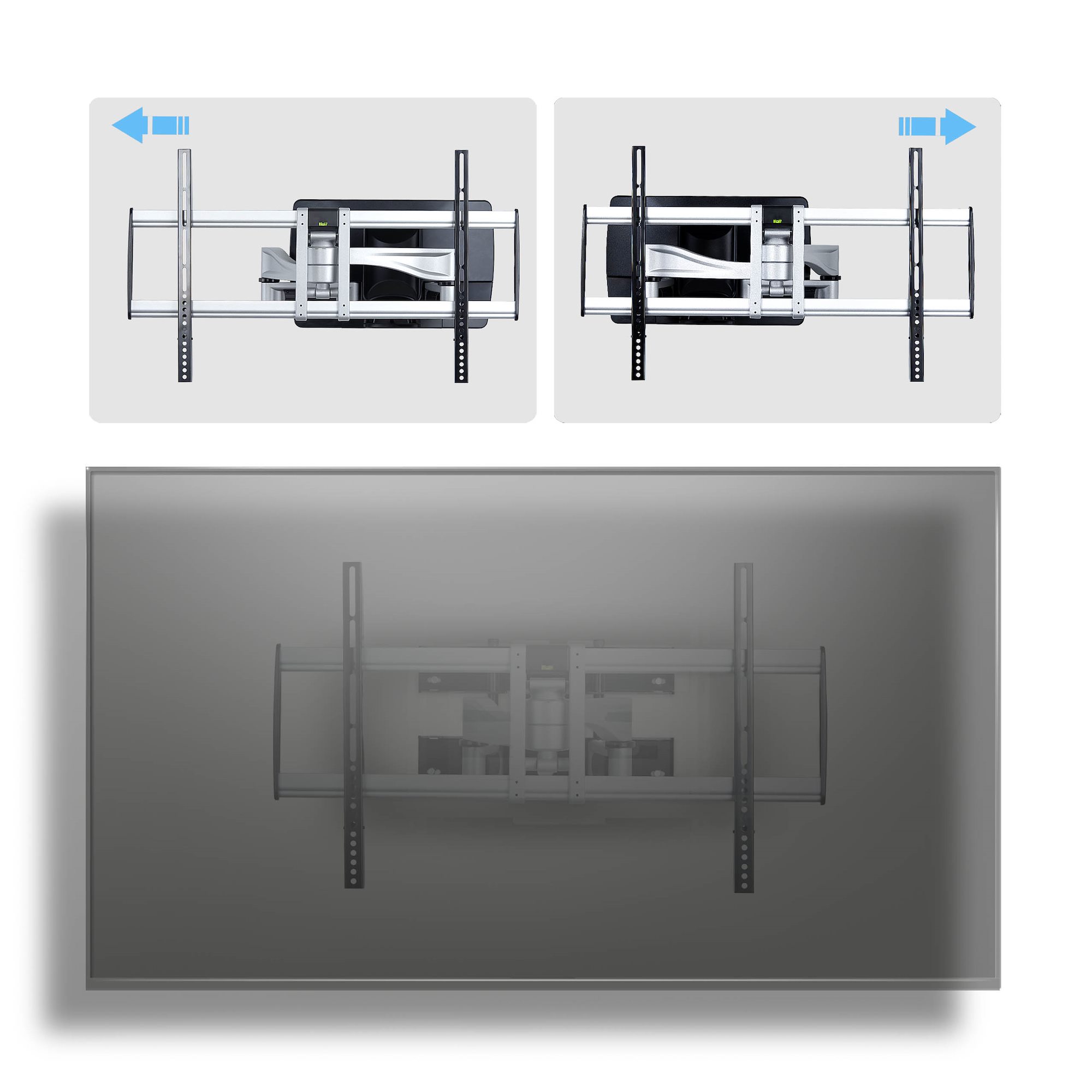STARTECH.COM Robuste vollbewegliche TV-Wandhalterung fur Flachbildschirme bis 100 Zoll und 85 kg flaches Design TAA