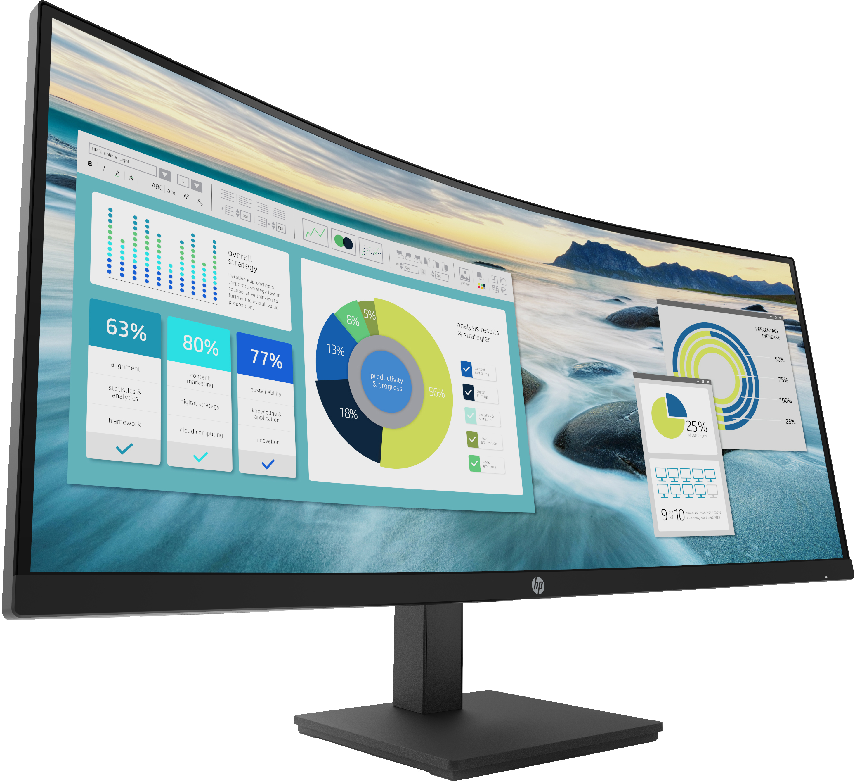 HP P34hc G4 86,36cm 34Zoll WQHD Monitore USBC USB-C Curved 1xHDMI 1xDP 4xUSB 3.1 SmartBuy