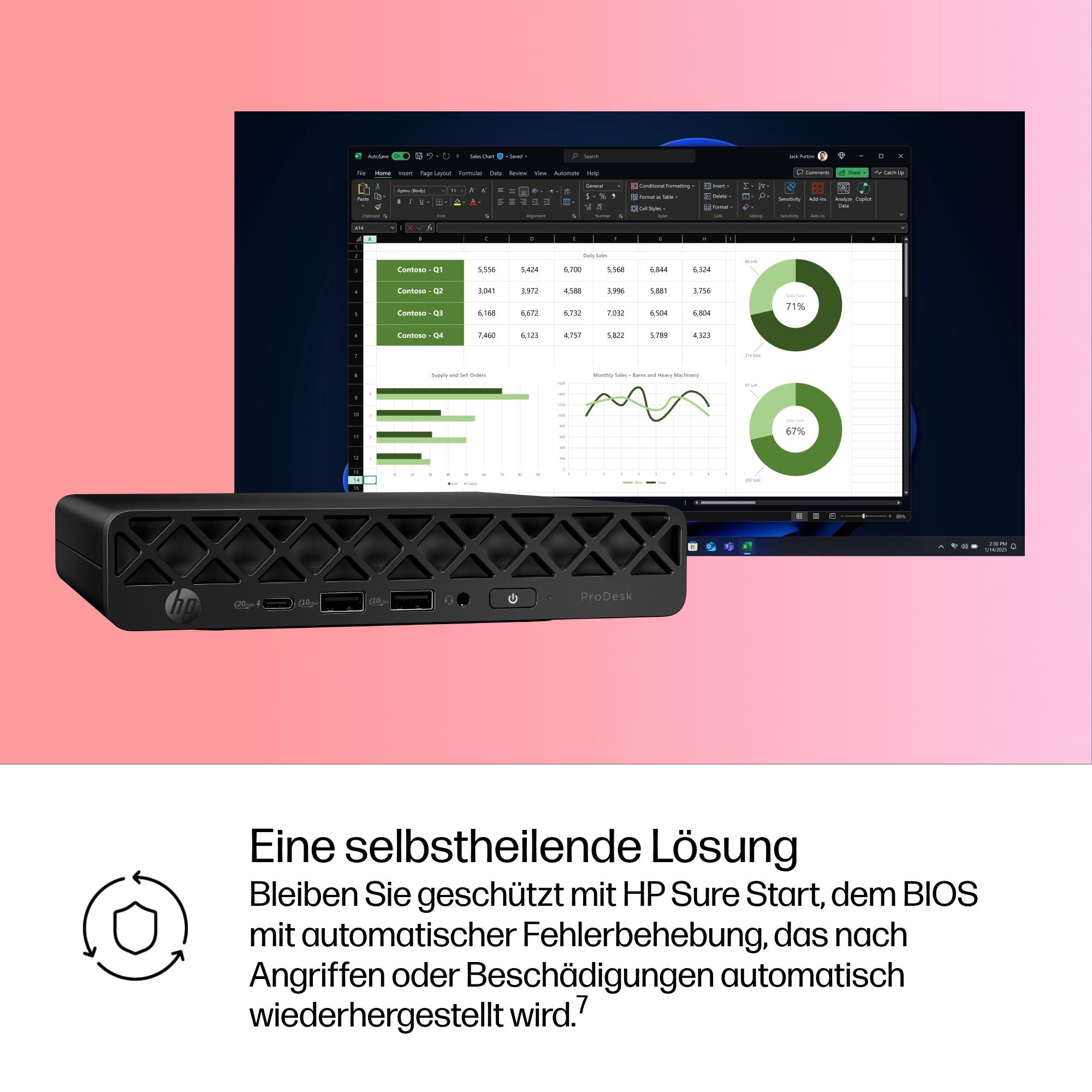 HP ProDesk 4 Mini G1i Intel Core Ultra 5 235T 16GB 512GB/SSD W11P Ai ready mini business desktop PC 1J Gar (DE)