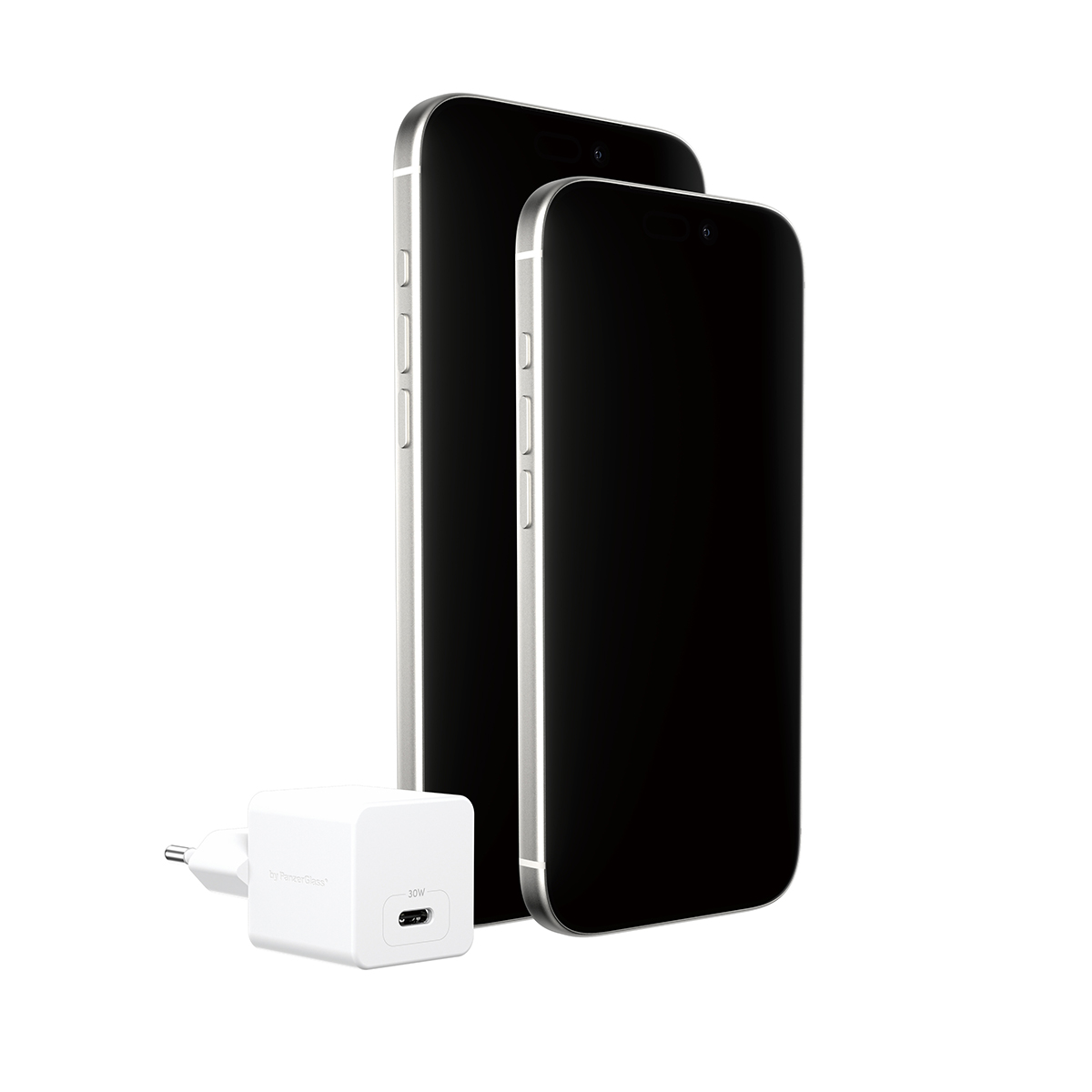 TURBO 30W CHARGER SINGLE USB-C EU PLUG SILVER WHITE