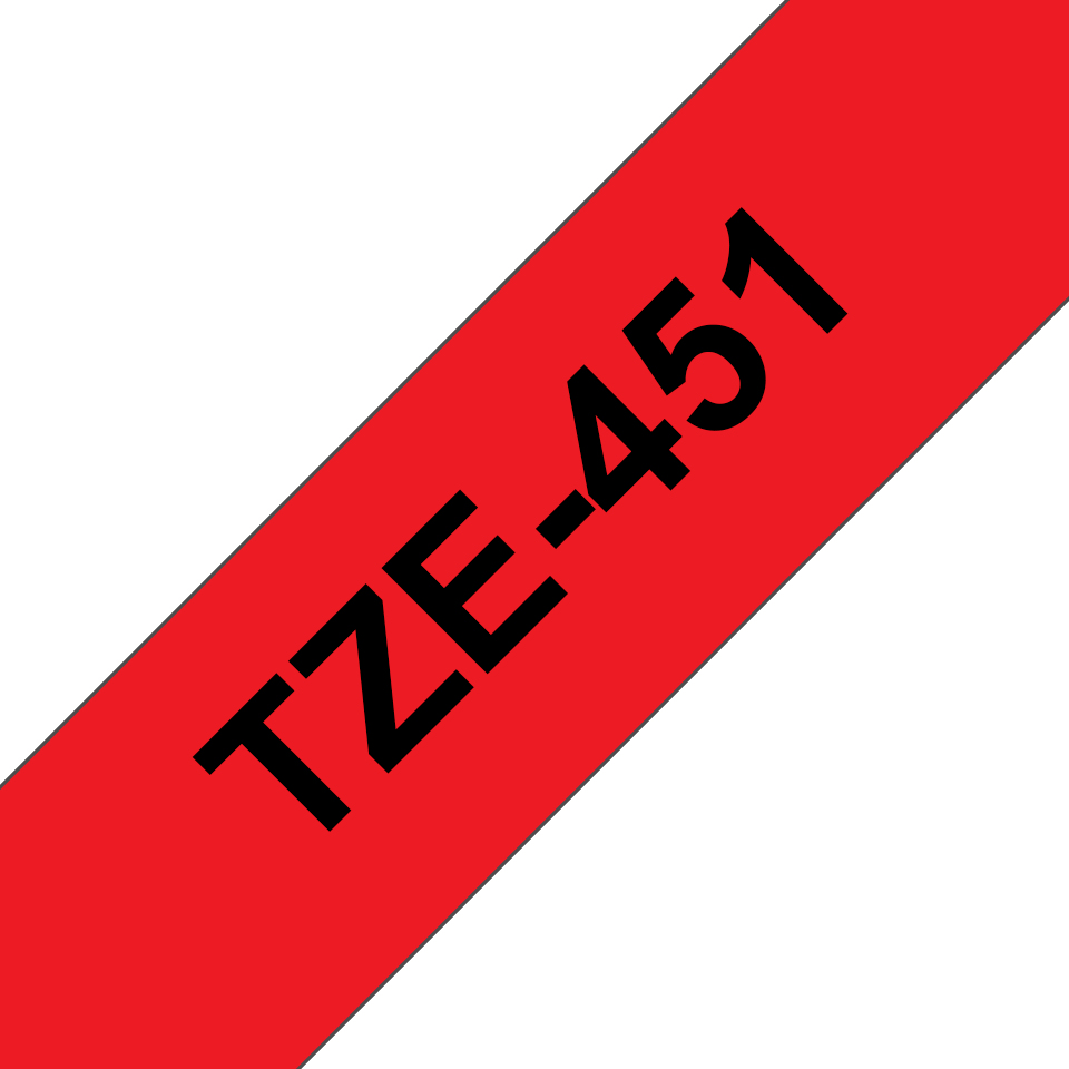 TZE-451 LAMINATED TAPE 24MM 8M BLACK ON RED