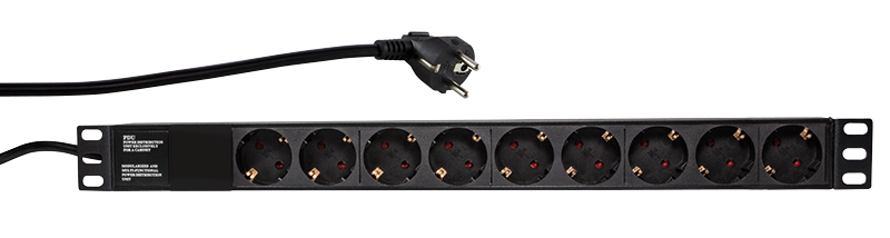 LogiLink Steckdosenleiste 9-fach (CEE7/7) PDU Steckdosenleiste Rack PDU9C03