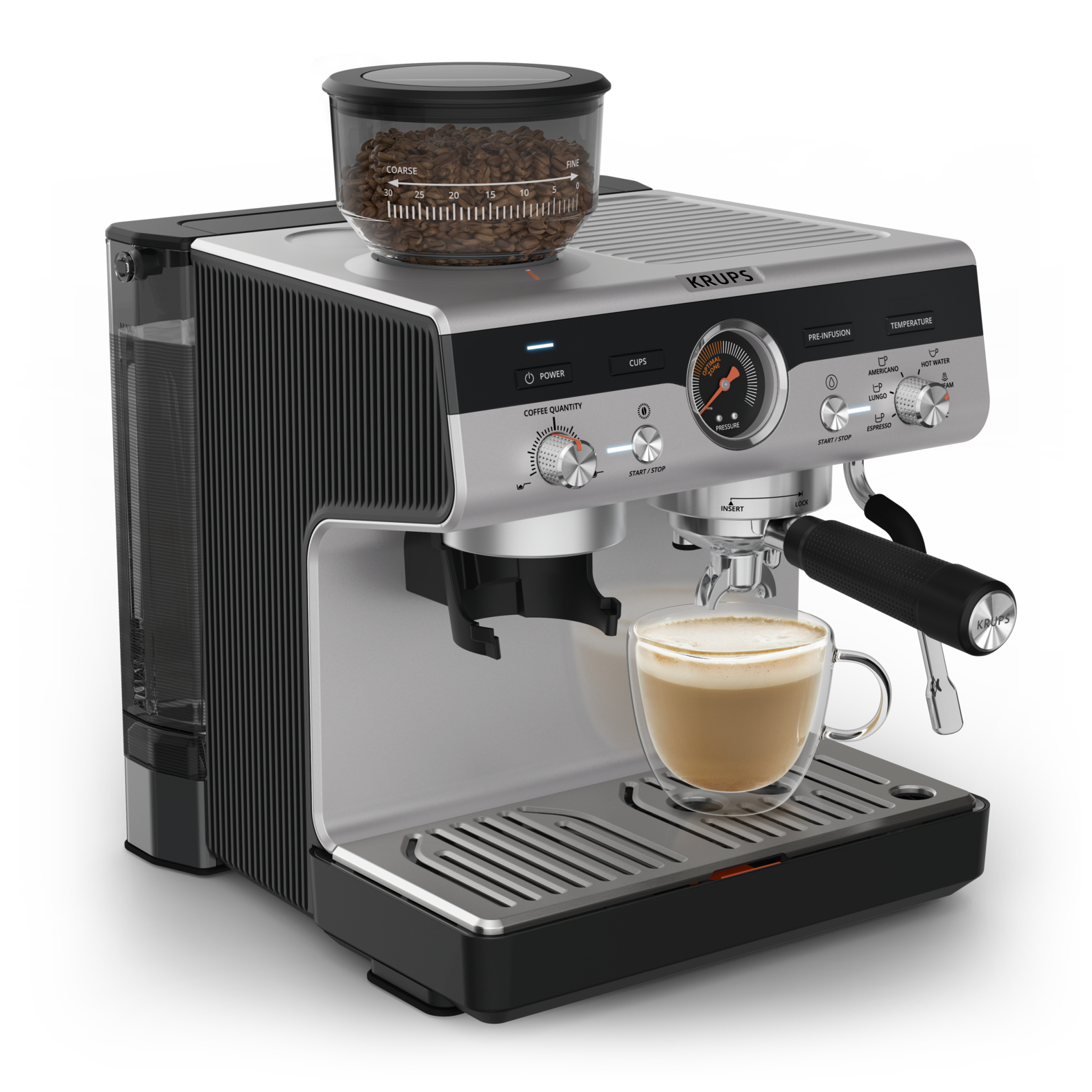 Krups XP801T Precision Espressomaschine, schwarz/silber