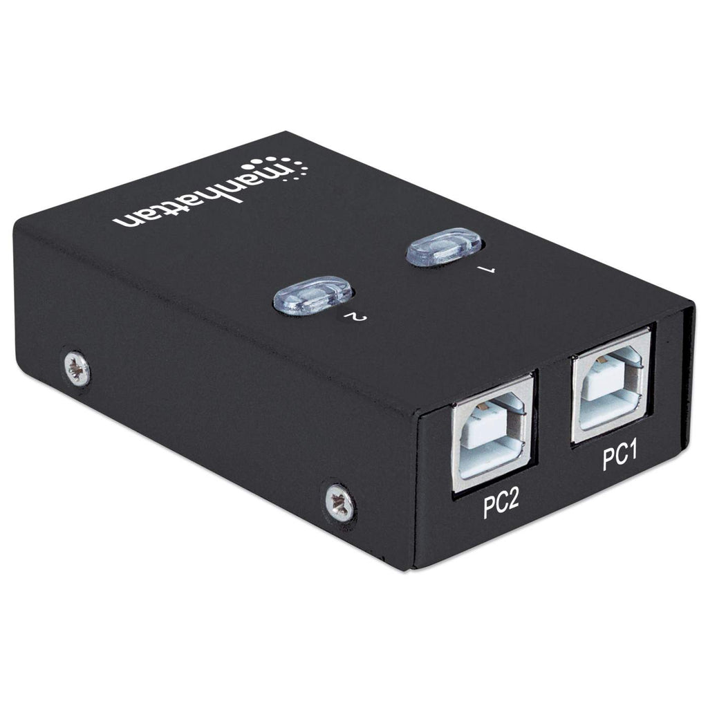 MANHATTAN 2-Port USB 2.0-Umschalter Zum Teilen eines USB-Geraetes Umschalten per Tastaturkuerzel oder per Tastendruck am Geraet