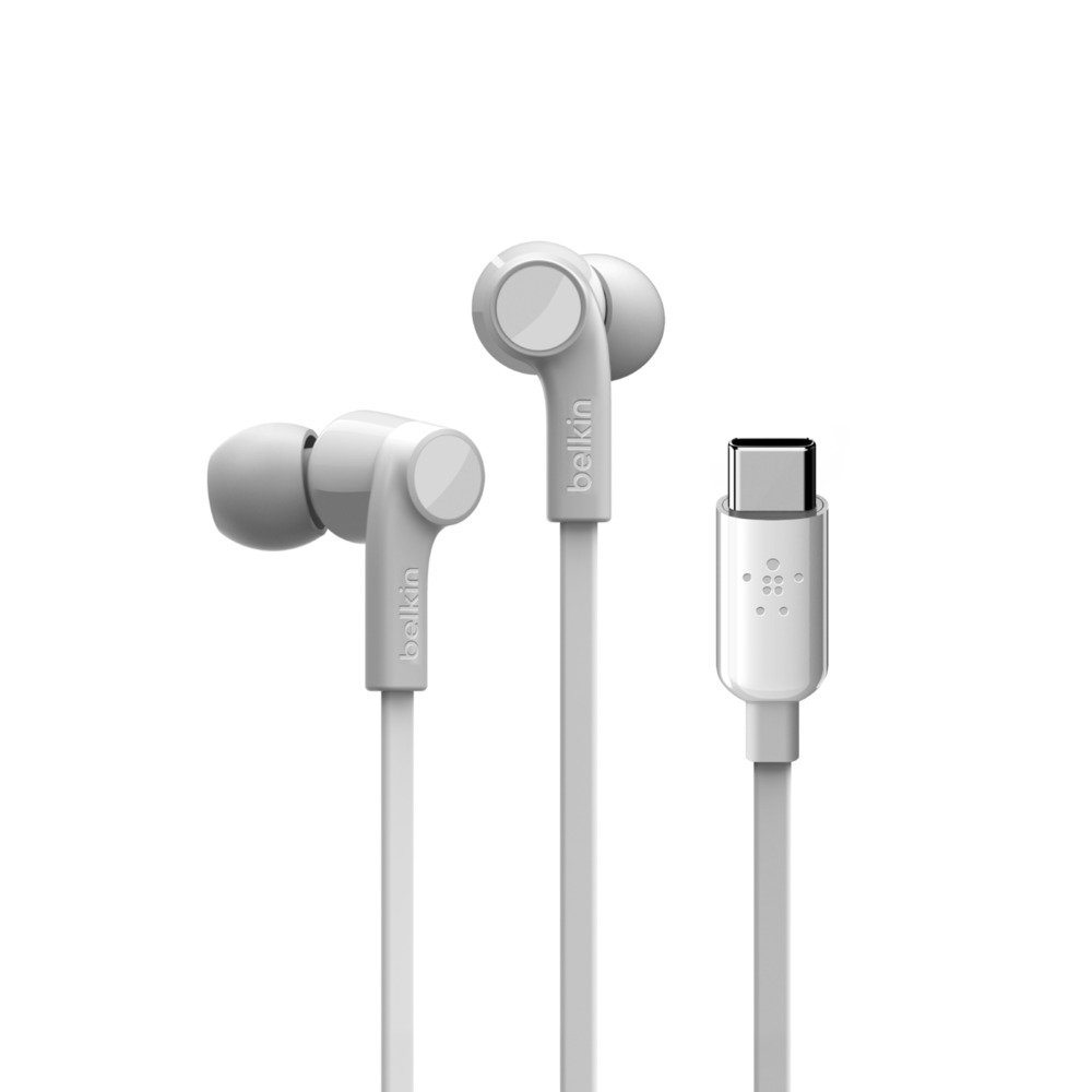 BELKIN ROCKSTAR INEAR HEADPHONE WITH USB-C CONNECTOR WHITE