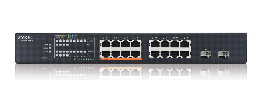 Zyxel XMG1915-18EP 16-Port mit 2,5GbE, 2 SFP+, PoE++, 180W Smart Switch