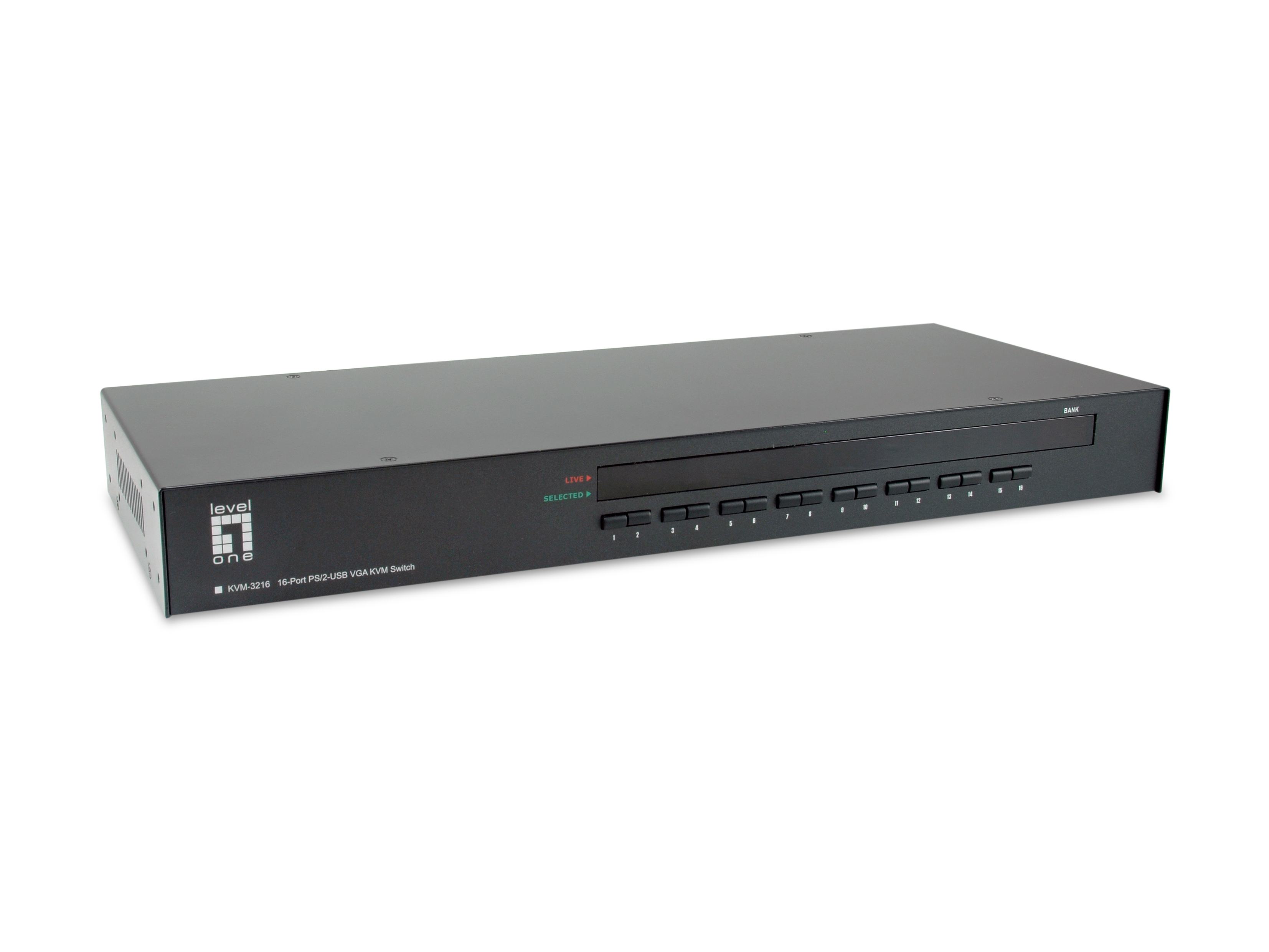 LevelOne KVM Switch 16-Port VGAx16 USB 1.1x2 PS/2x2 VGA sw
