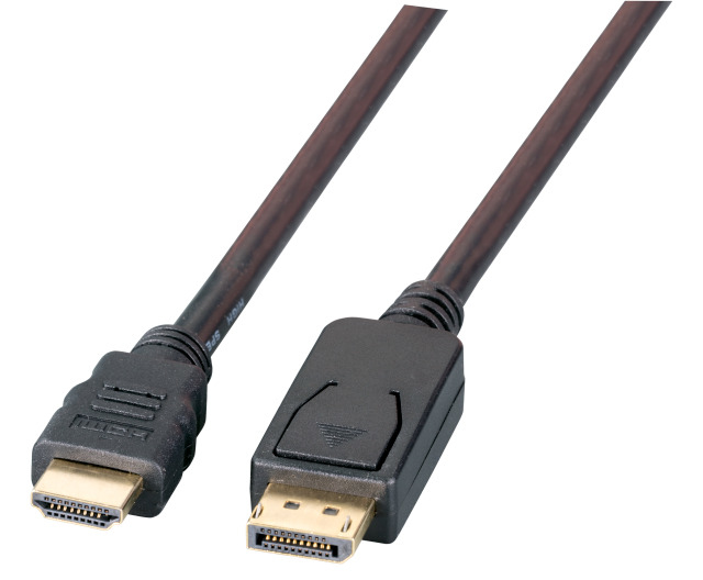 EFB DisplayPort auf HDMI FullHD Anschlusskabel schwarz 1m DisplayPort 20-poliger Stecker auf HDMI Stecker A-A